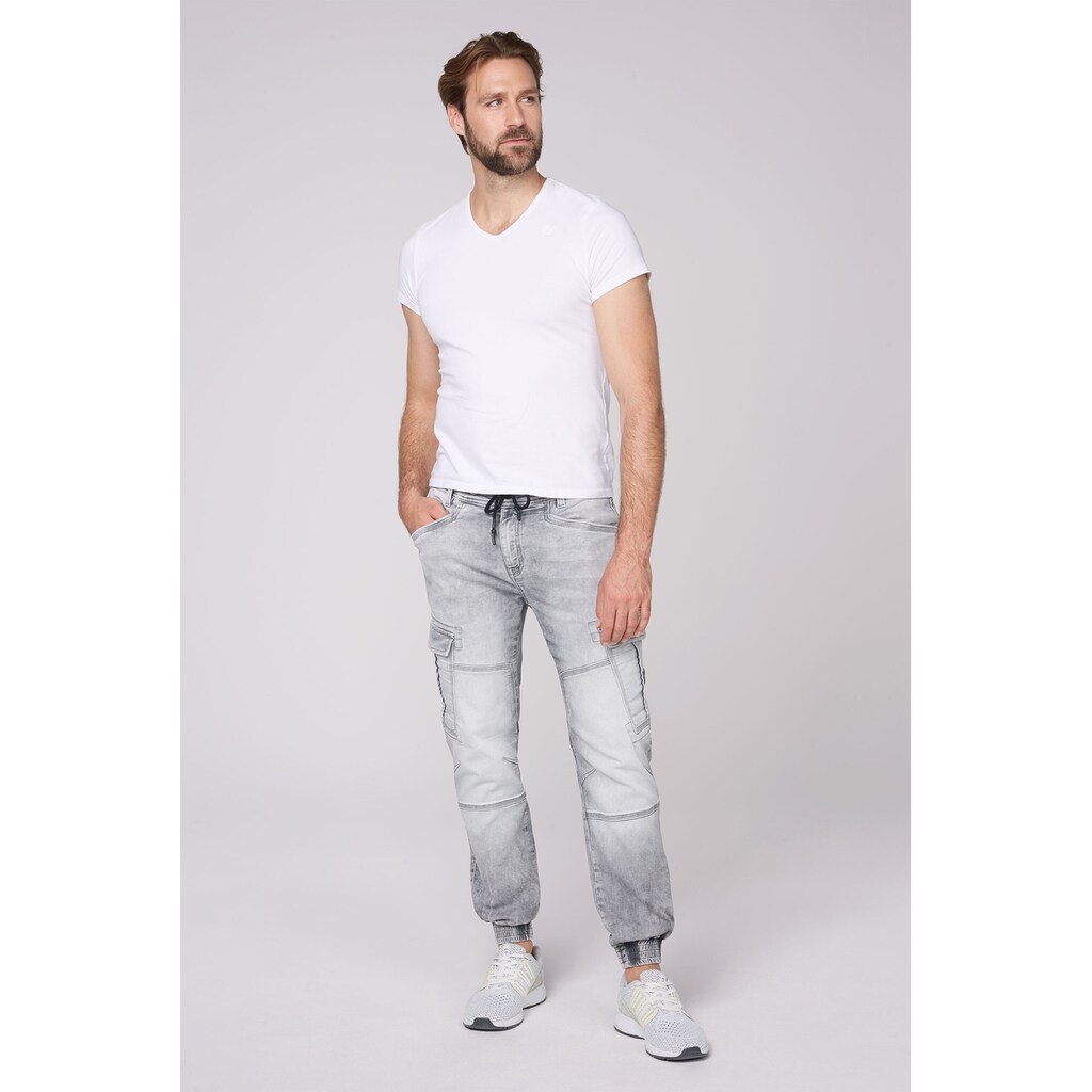 CAMP DAVID Regular-fit-Jeans, Beintaschen mit Druckknopfverschluss