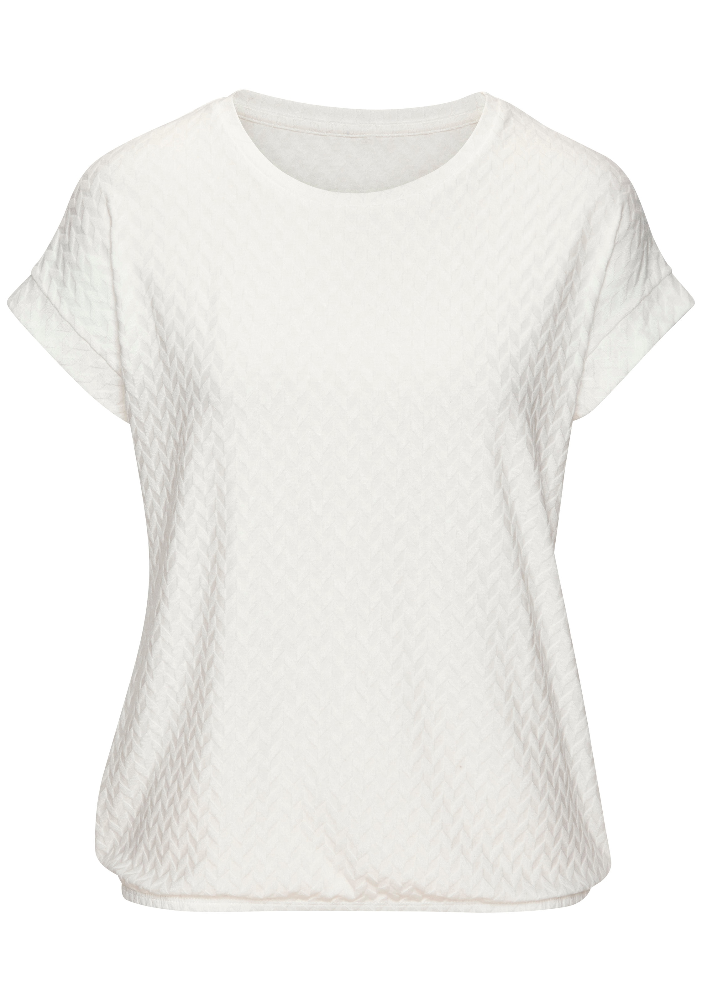 Vivance Kurzarmshirt »mit modischem Jacquard-Muster«, aus hochwertiger Qualität mit Viskose