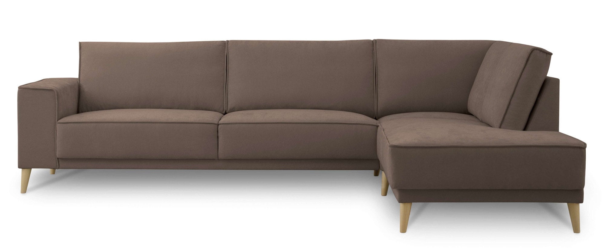 OTTO home Ecksofa »Oland Skandi, weicher Chenille-Stoff« L-Form, 289 cm, Wellenunterfederung, Skandi-Design, Massivholzfüße
