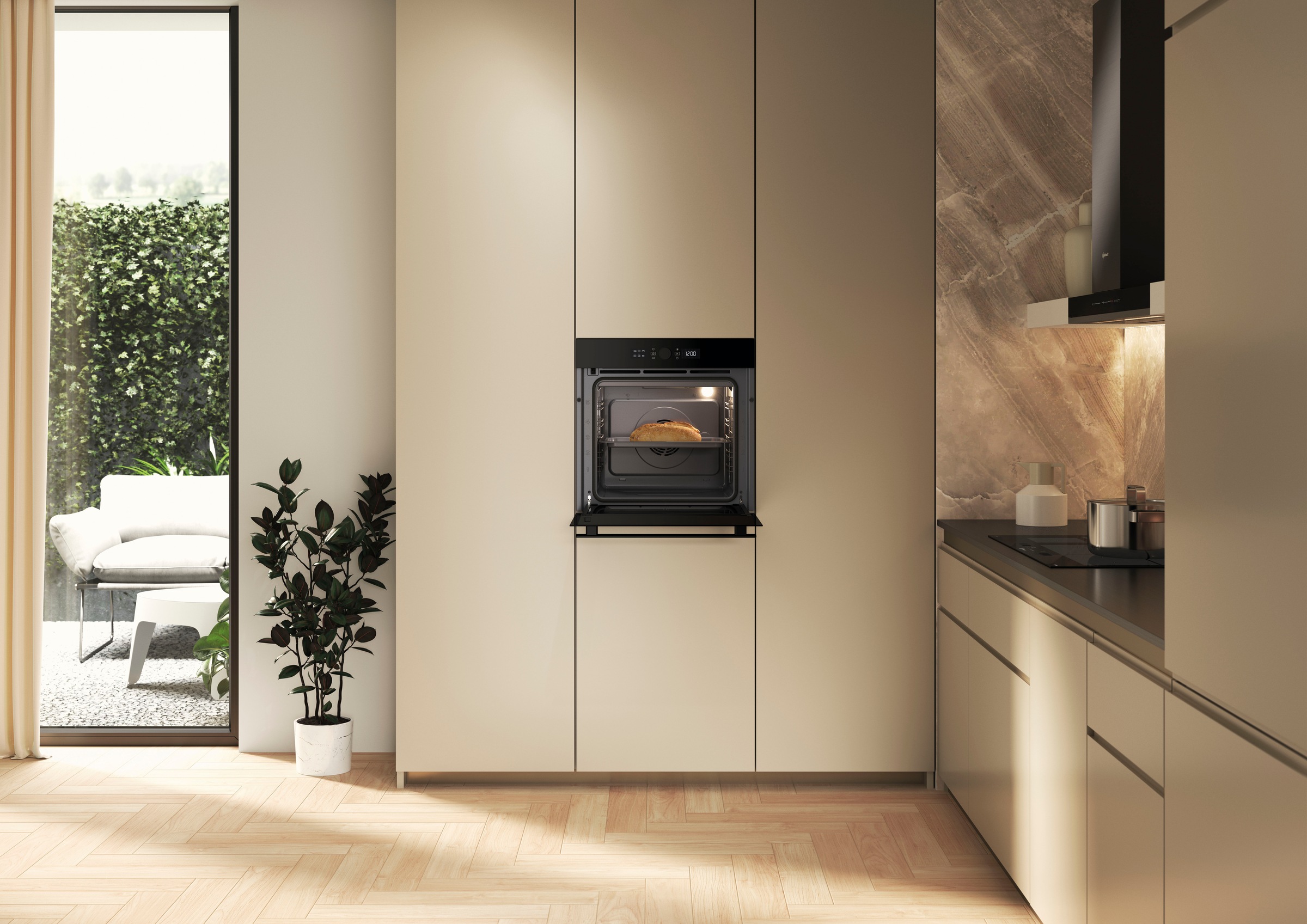 BAUKNECHT Pyrolyse Backofen  »BBI4S8PM1SK«, mit 1-fach-Teleskopauszug, Pyrolyse-Selbstreinigung, AirFry-Funktion, Pizzafunktion, 1-fach-Teleskopauszug, Gentle Steam