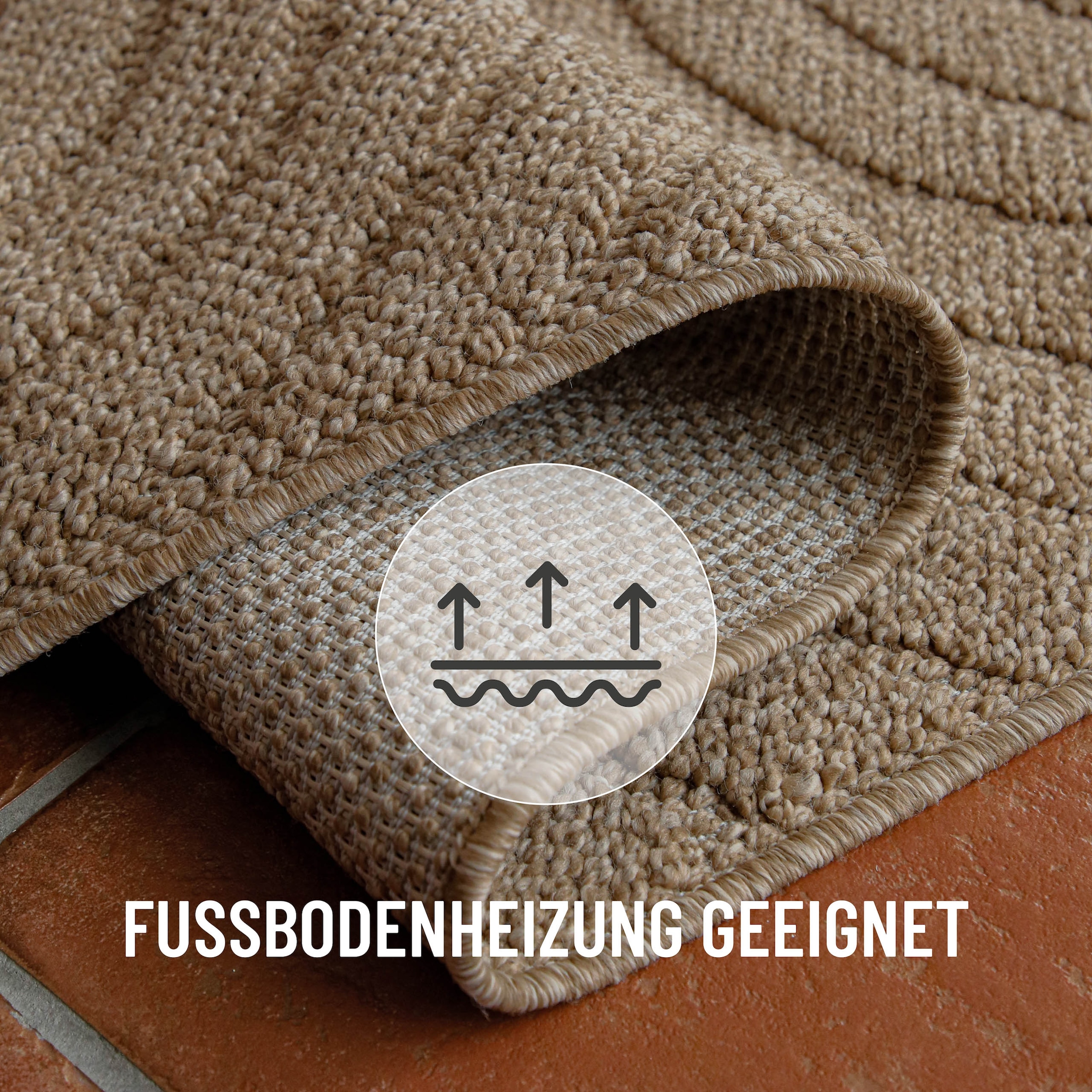 Wecon home Teppich »Monoq« rechteckig 12 mm Höhe Flachgewebe, wetterfest, Retro Design, robust, In- & Outdoor Teppich