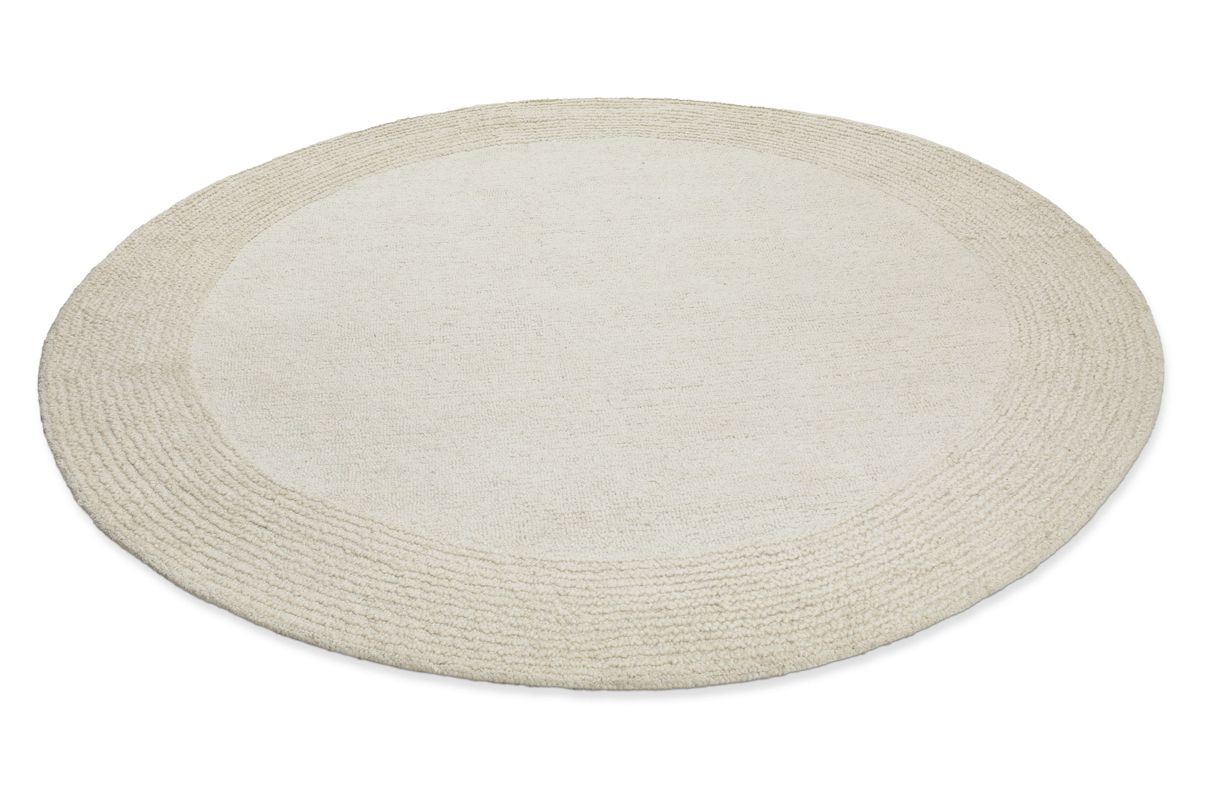 Wecon home Wollteppich »Hamptons TWENTYONE«, rund, 15 mm Höhe, Schurwolle, Kurzflor, Wohnzimmer, Schlafzimmer, elegant, Bordüre