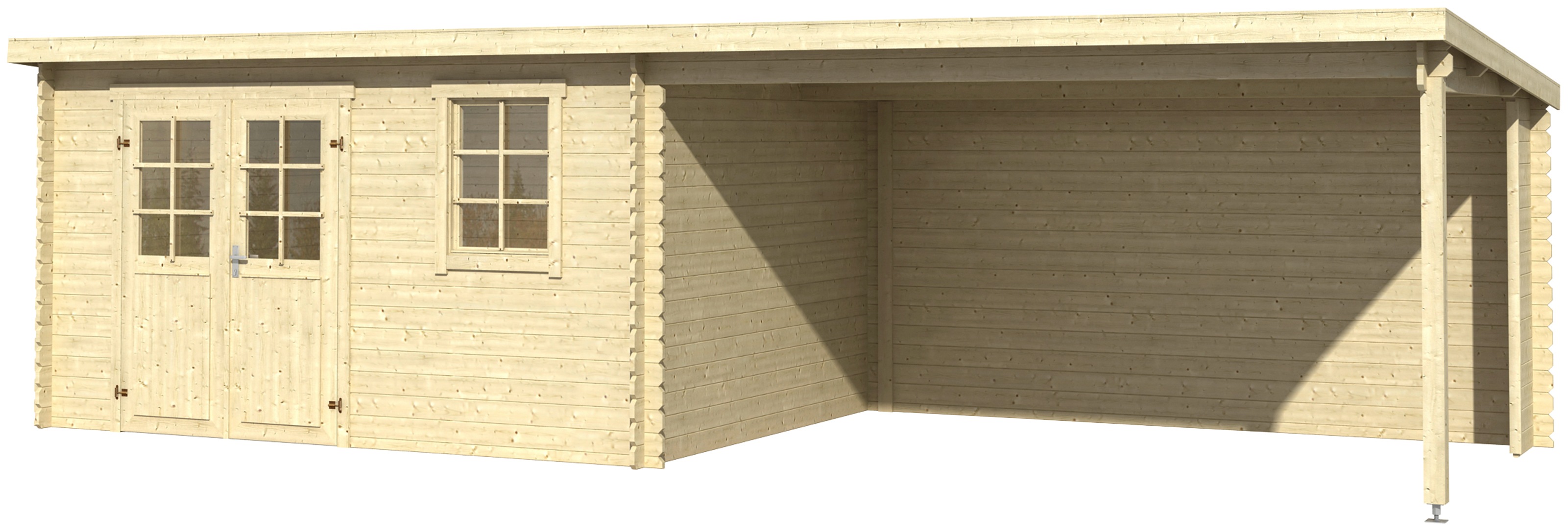 Thumbnail - LASITA MAJA Gartenhaus "Reno, Naturbelassen" mit Anbau