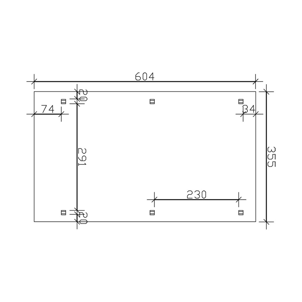 Skanholz Einzelcarport »Spessart«, Leimholz-Nordisches Fichtenholz, 291 cm, dunkelgrau