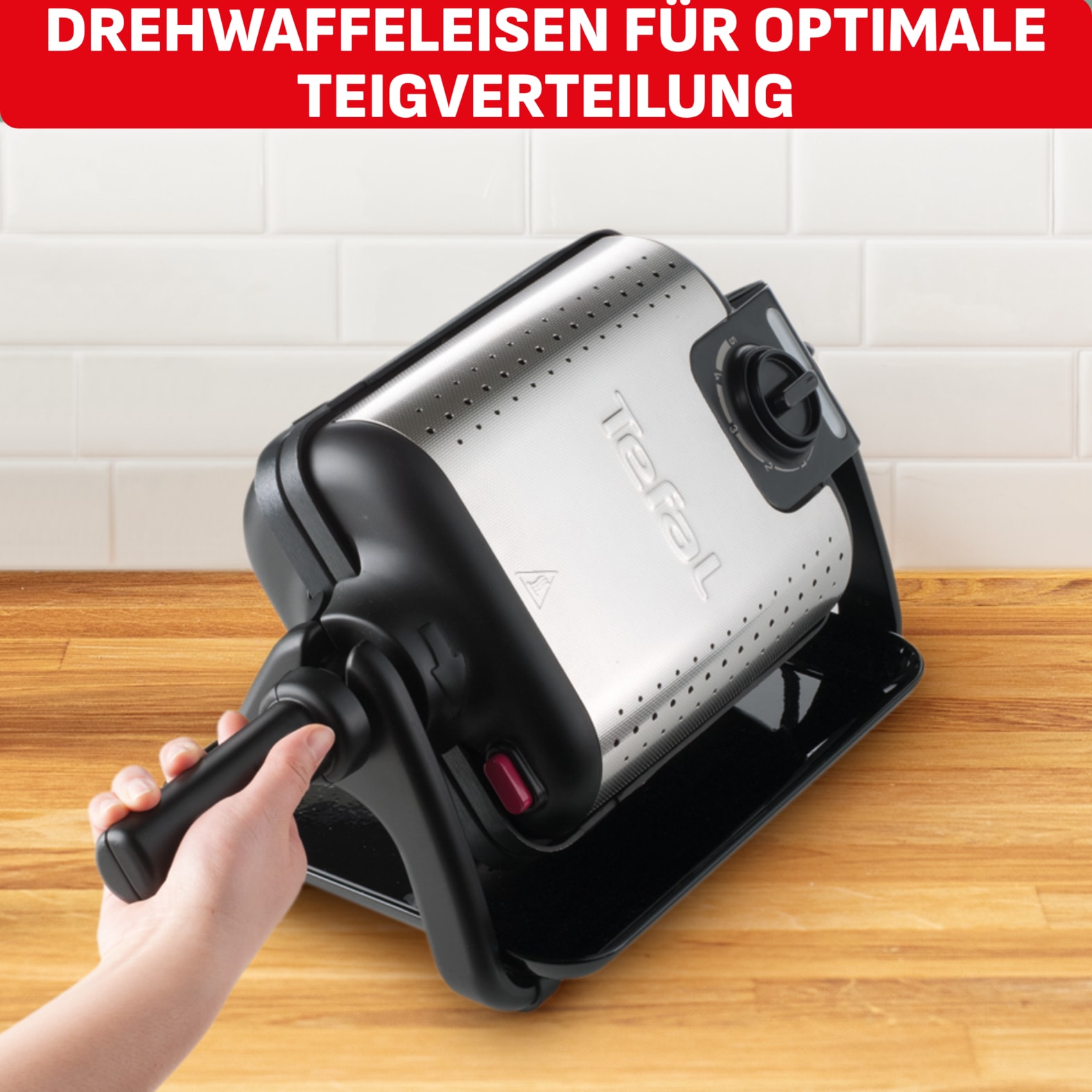 Tefal Waffeleisen »WM756D Kingsize« 1200 W für 2 belgische Waffeln, mit Dreh-Funktion, antihaftbeschichtet