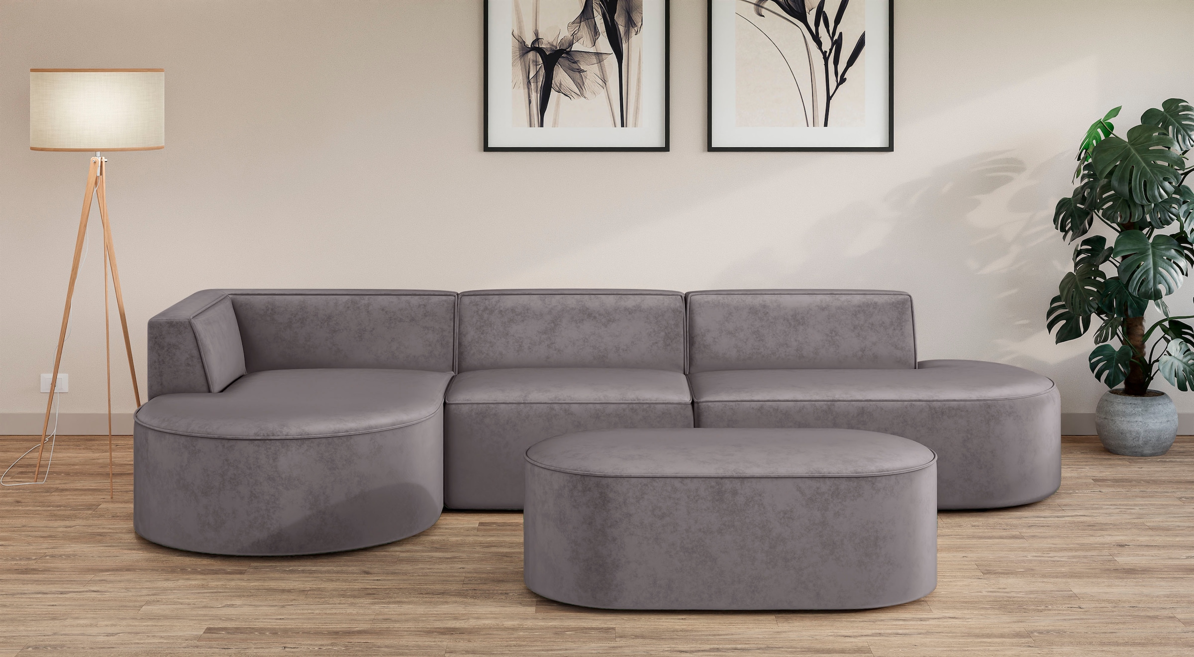 OTTO home Ecksofa "EIVIND Designer Sofa mit Ottomane rechts/links, B/T/H: 3 günstig online kaufen
