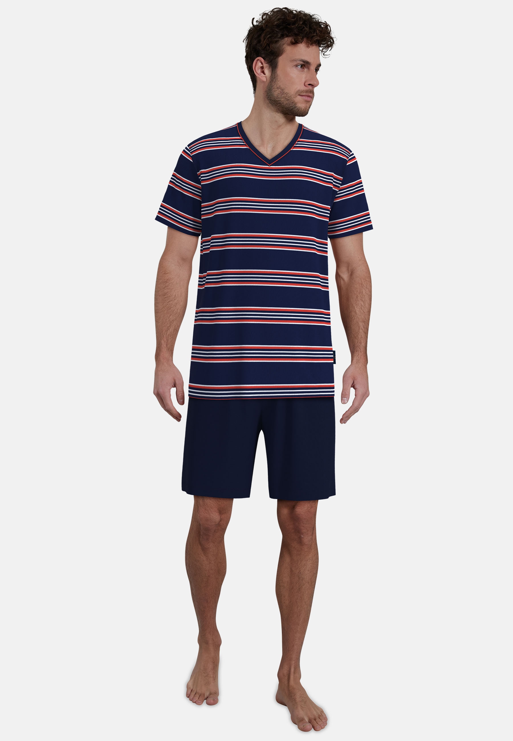 GÖTZBURG Shorty "Glasgow" gestreift, kurz, V-Ausschnitt, mit Gesäßtasche, B günstig online kaufen