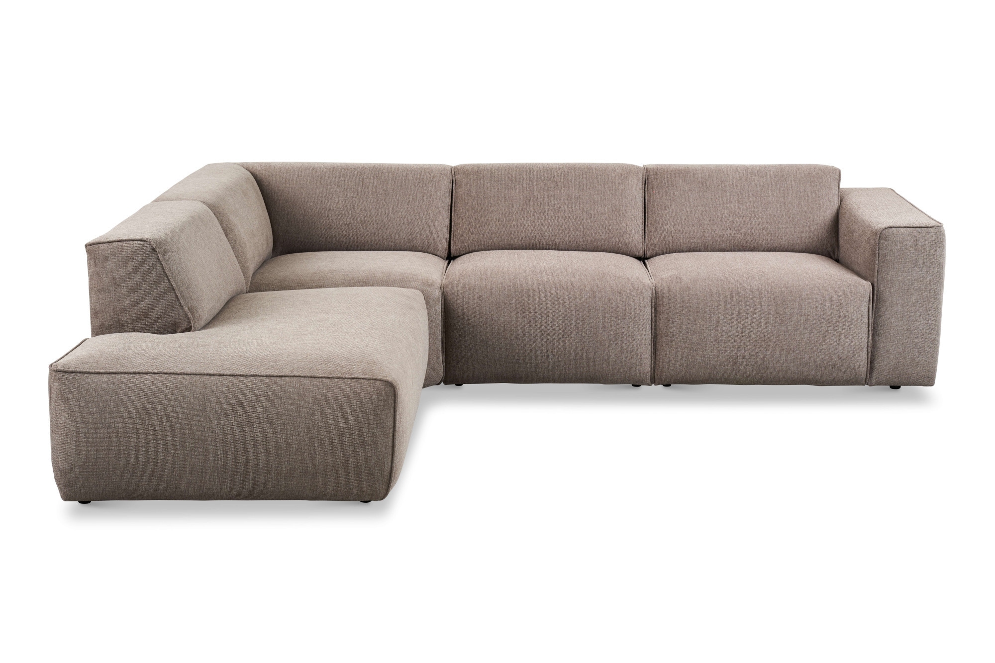andas Ecksofa »Noord mit Kedernaht, Breite 282 cm«, Cord, Struktur, Webstoff, mit Wellenunterfederung, Massivholzrahmen