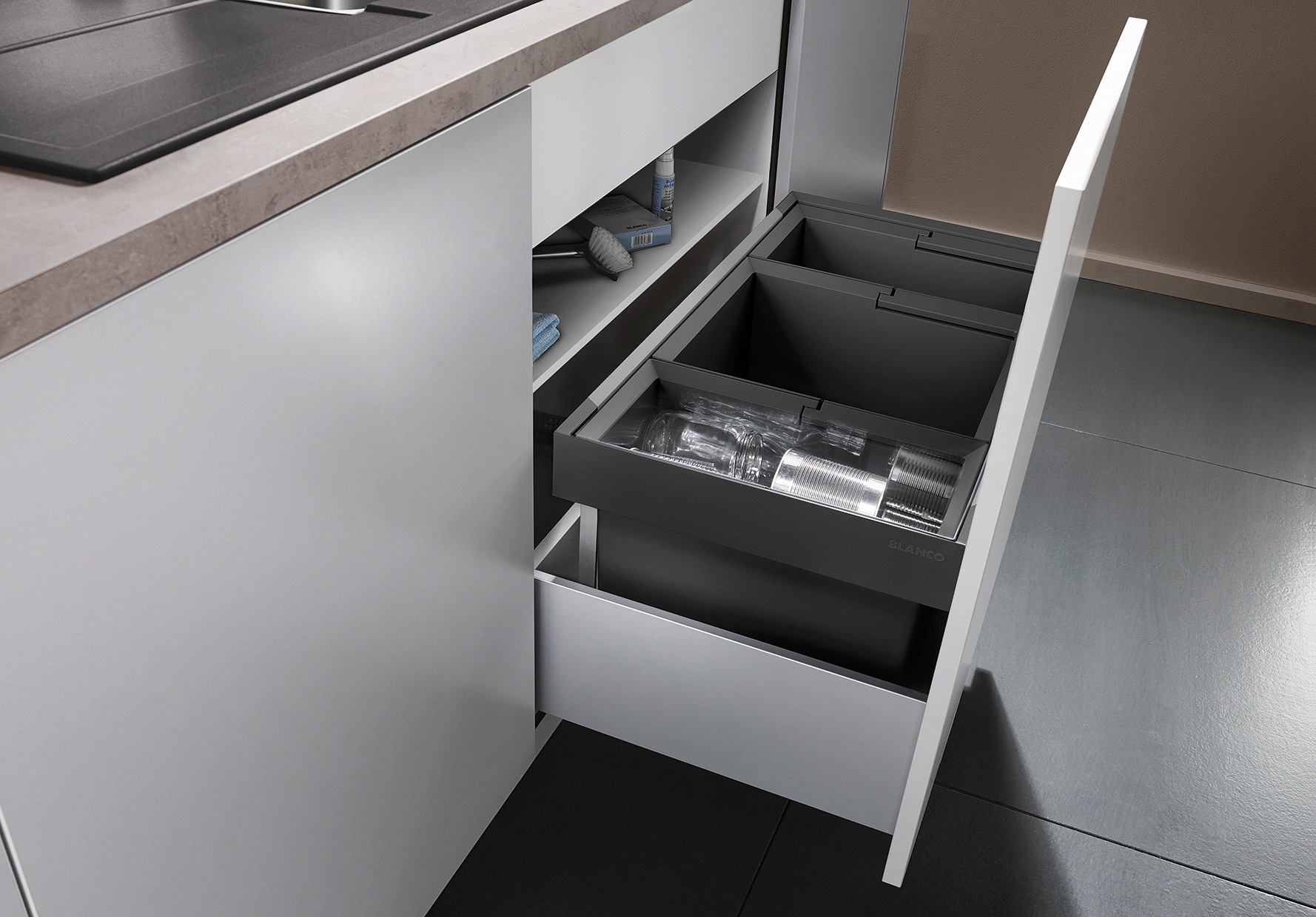 Blanco Mülltrennsystem "Flexon II 80/3" 3 Behälter Kunststoff, Stahlblech, günstig online kaufen