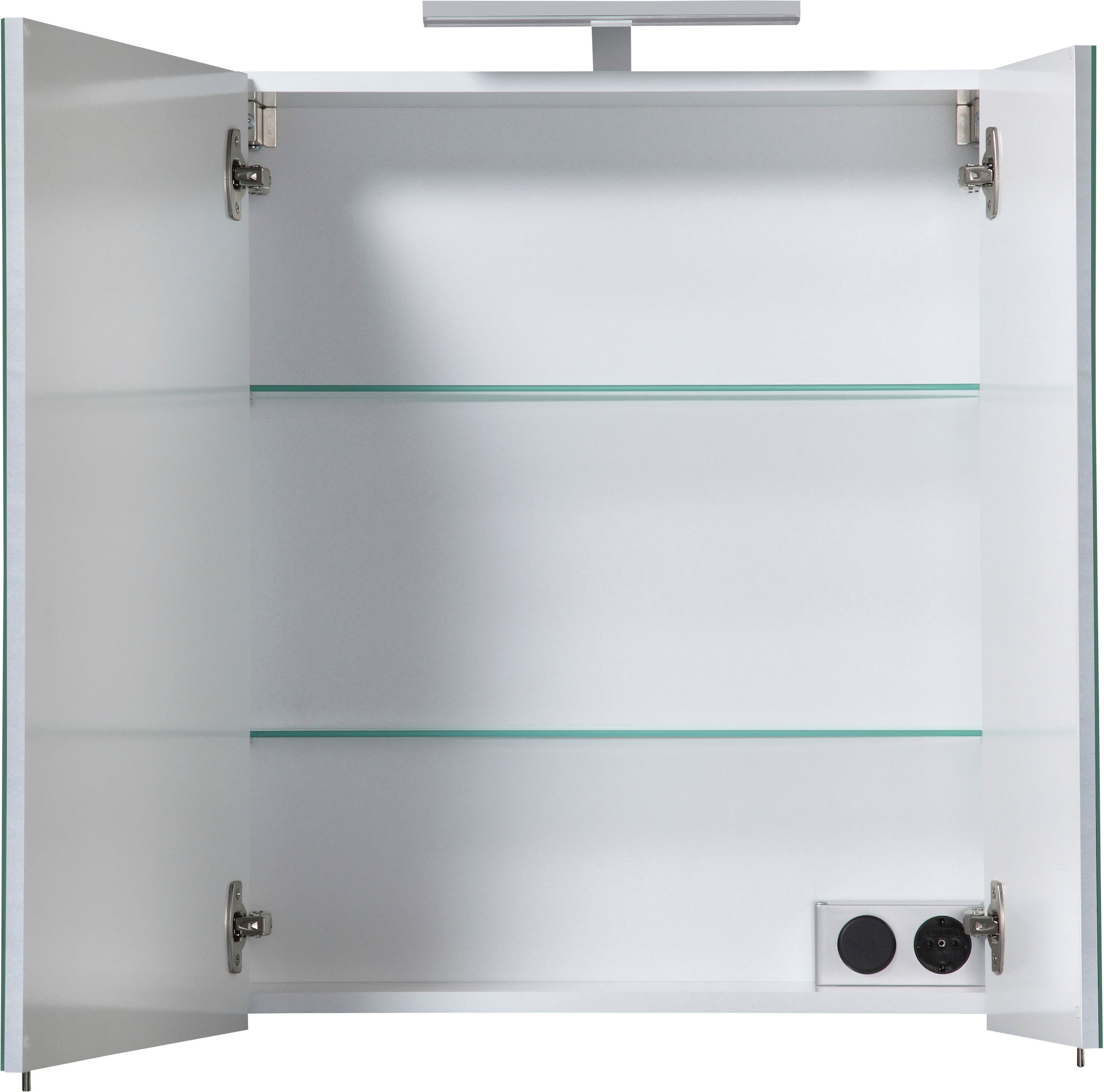 Spiegelschrank LED-Beleuchtung, welltime Schalter-/Steckdosenbox bestellen 2-türig, cm, 60 Breite BAUR | »Torino«,
