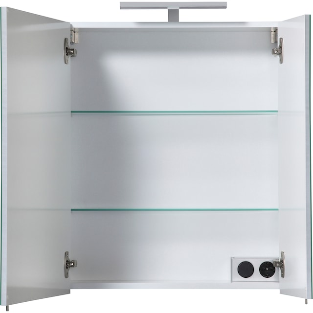 welltime Spiegelschrank »Torino«, Breite 60 cm, 2-türig, LED-Beleuchtung,  Schalter-/Steckdosenbox bestellen | BAUR