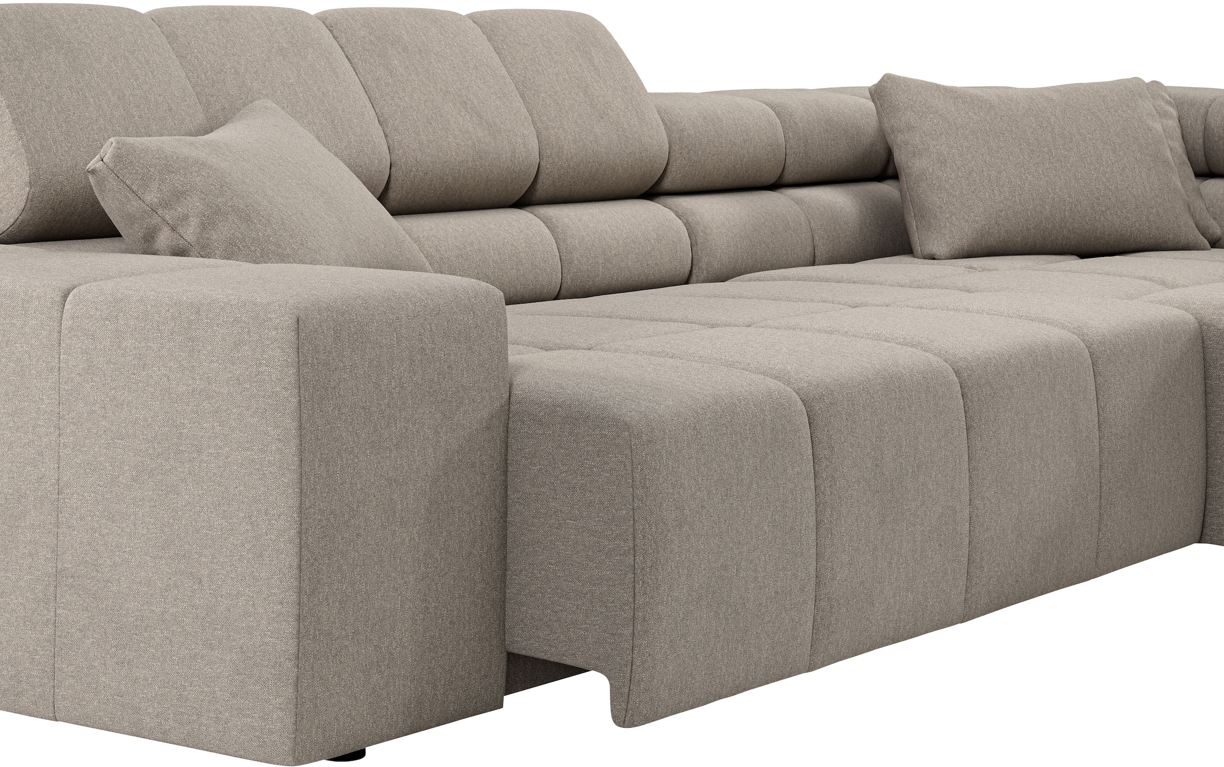 INOSIGN Ecksofa »Ancona incl. Kopfteilverstellung, Breite 319cm, L-Form«, wahlweise motorische Sitztiefenverstellung, auch in Cord + Easy Care