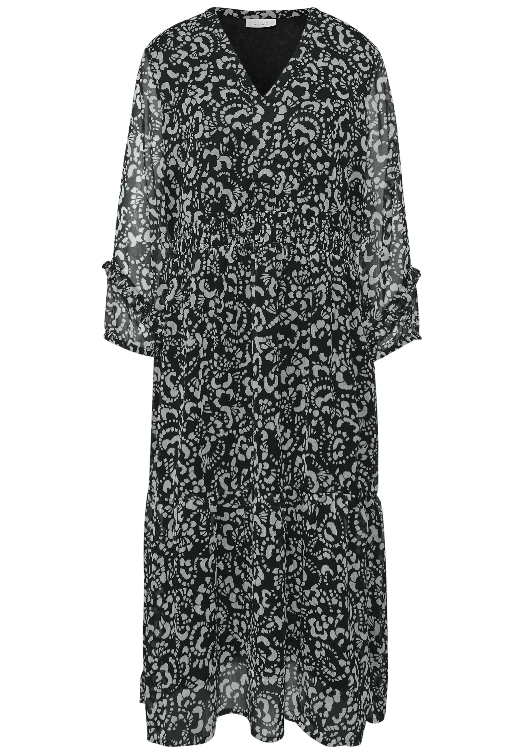 STREET ONE STUDIO Midikleid Ohne Taschen mit Volant