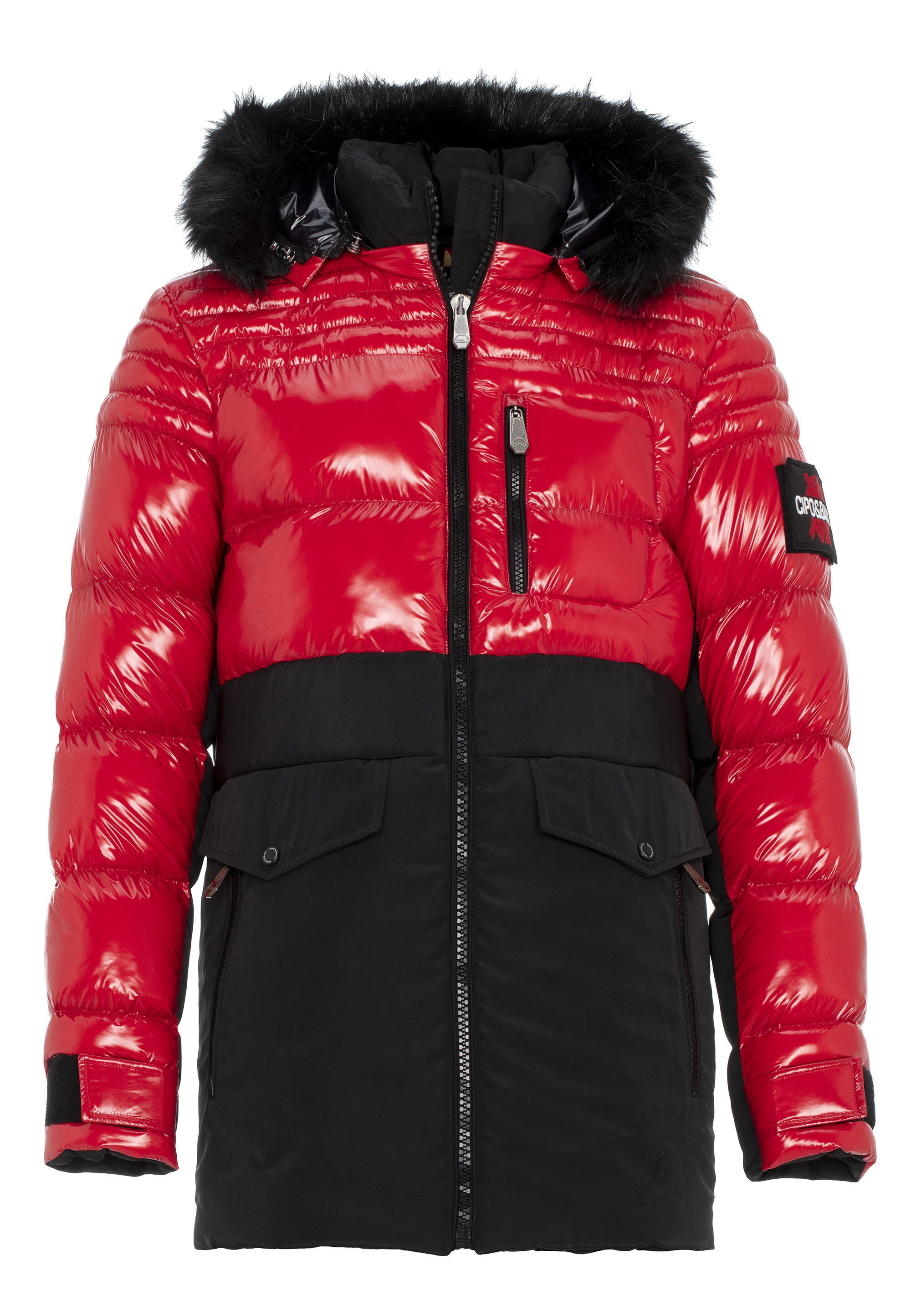 Cipo & Baxx Parka »Jacke«, mit Kapuze, im Kontrastdesign