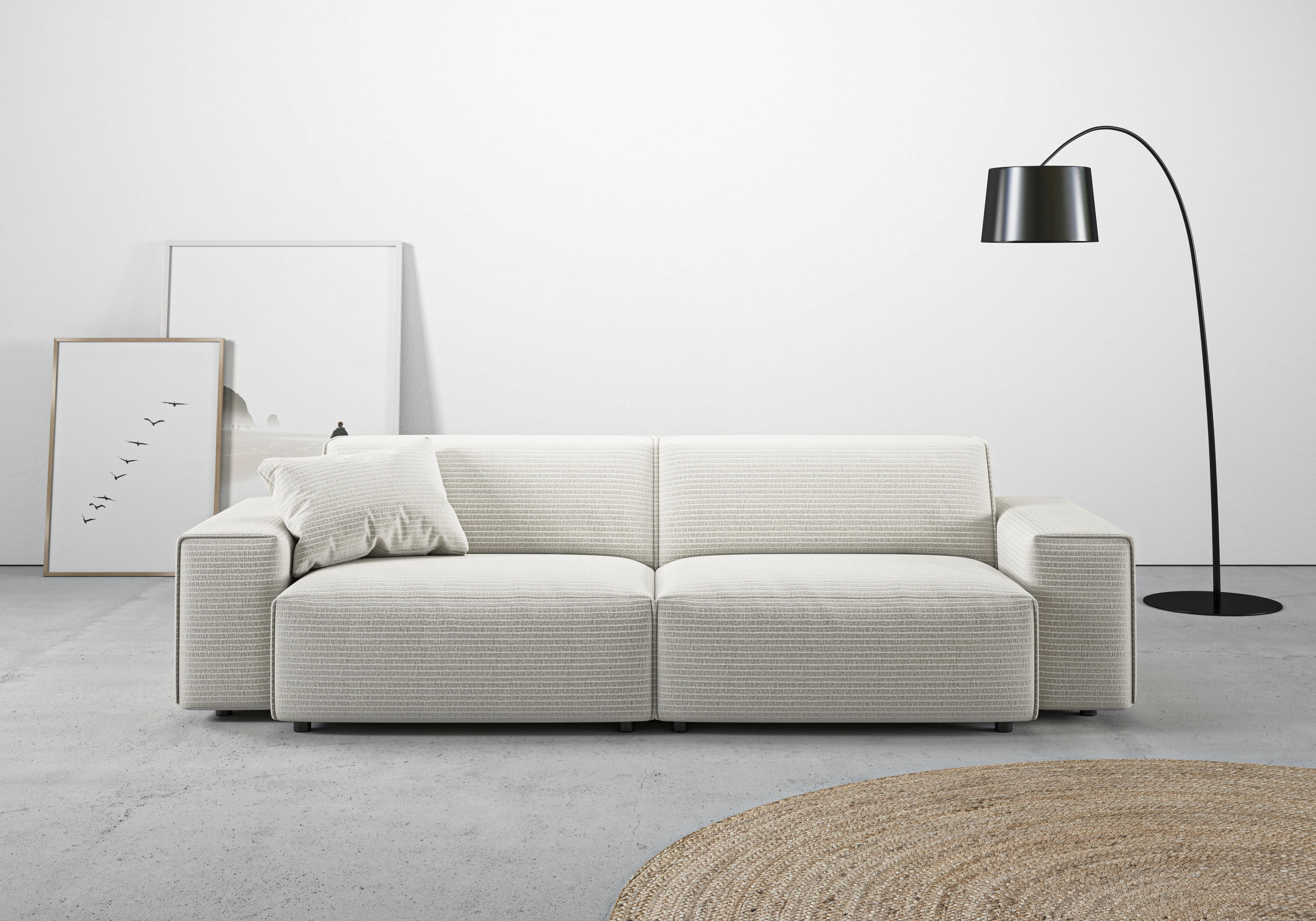 Home affaire Big-Sofa "Glimminge auch in Breitcord, Feincord + Easy care-Bezug," besondere Kedernähte Zierkissen