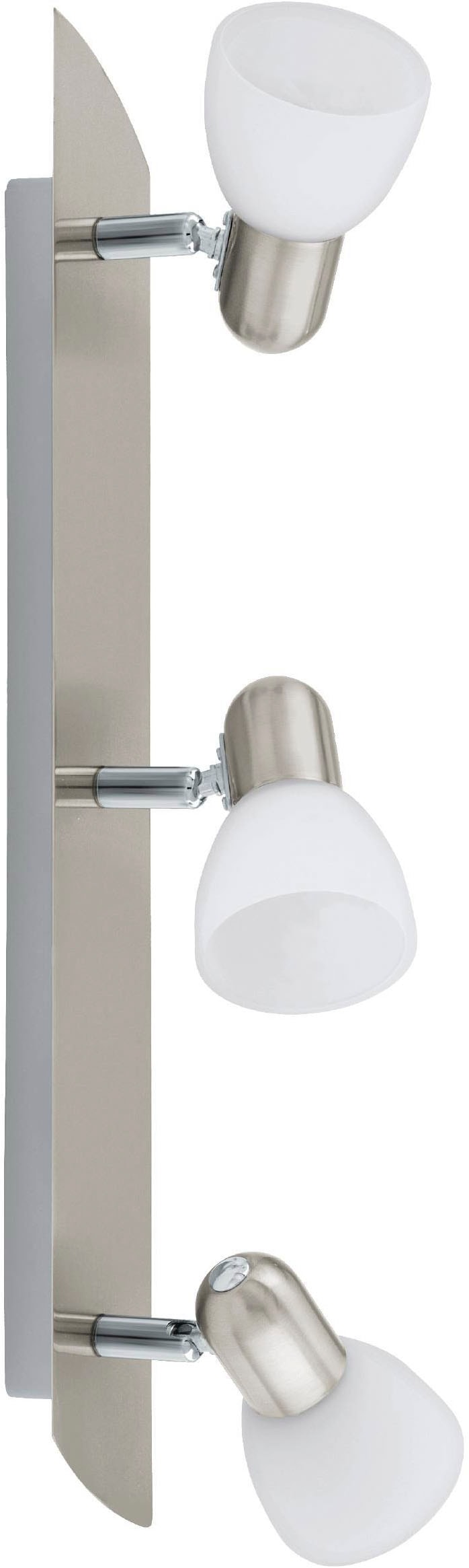 EGLO Deckenleuchte »Enea Deckenlampe, Deckenstrahler aus Metall und Glas, E14, Lampe« E14 1 Stk. Spot - L50 x B7 cm - nickel-matt - 3X40W exkl.