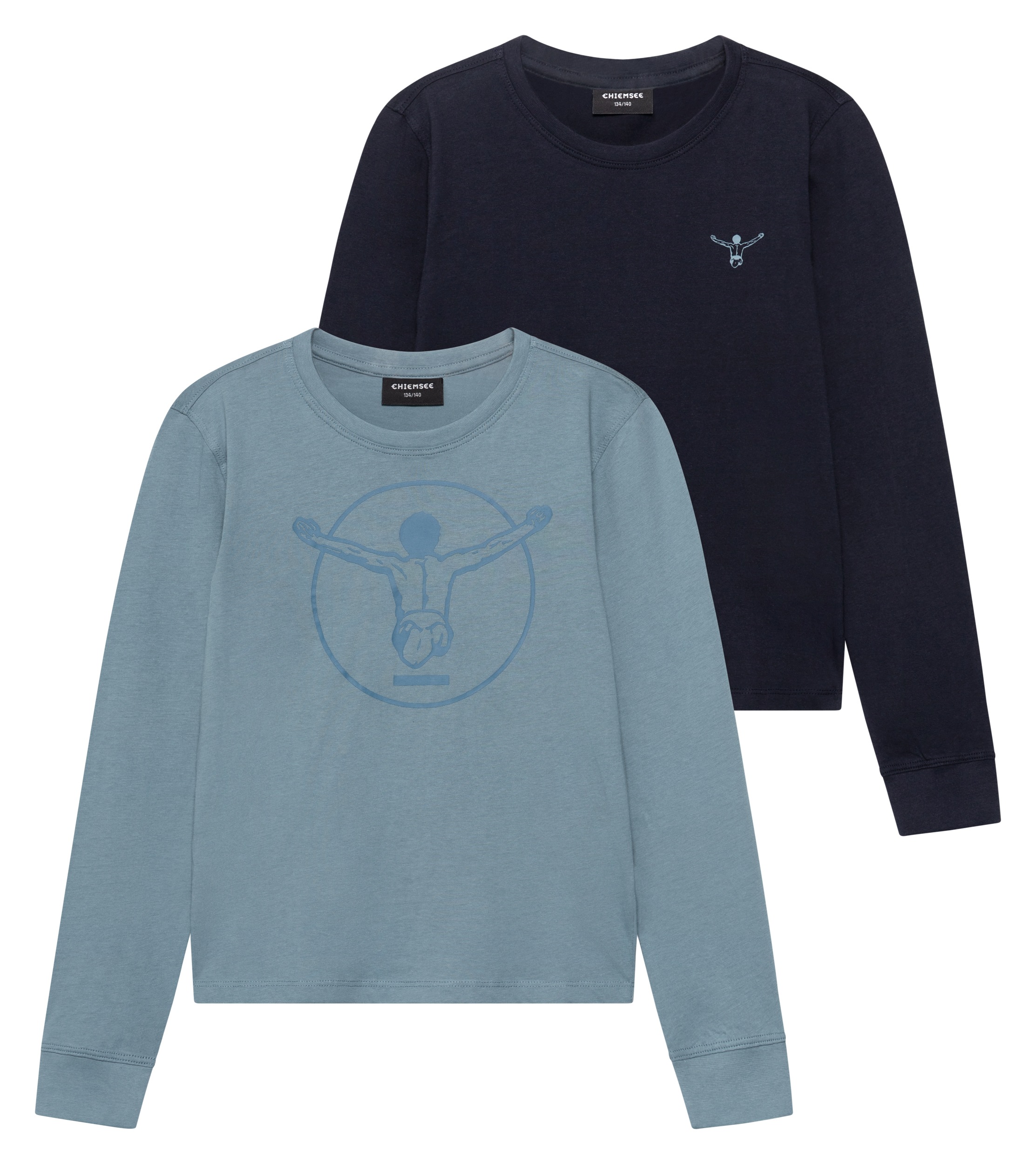 Chiemsee Langarmshirt "T-Shirt, Regular Fit" 2 2er-Pack, Langarm-Design, mit Rundhalsausschnitt, aus Baumwolle