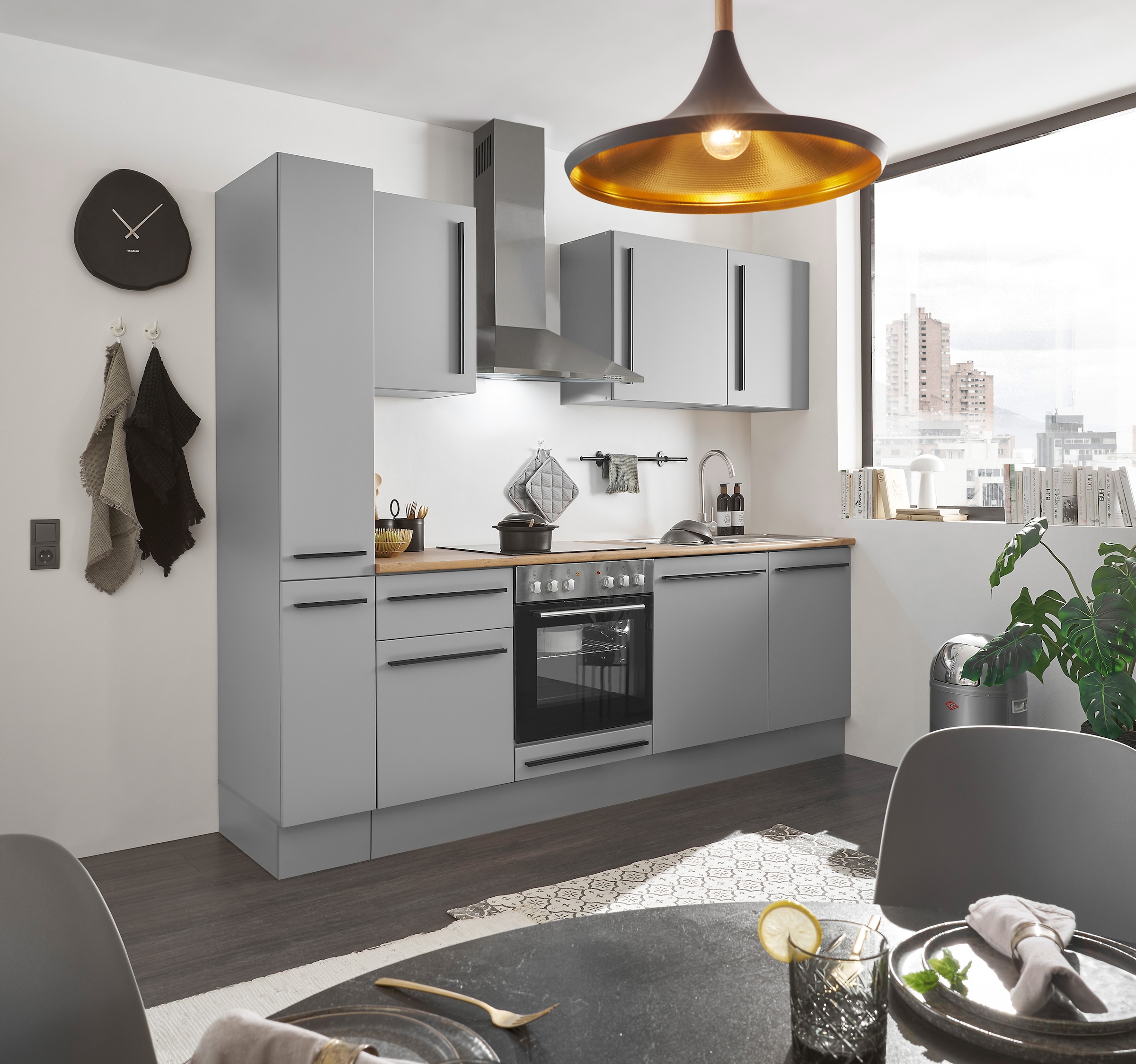 BASIC by Balculina Winkelküche »Denver, Küche BxHxT 250 x 211 x 60«, Breite 250 cm, wahlweise mit E-Geräten und Induktion