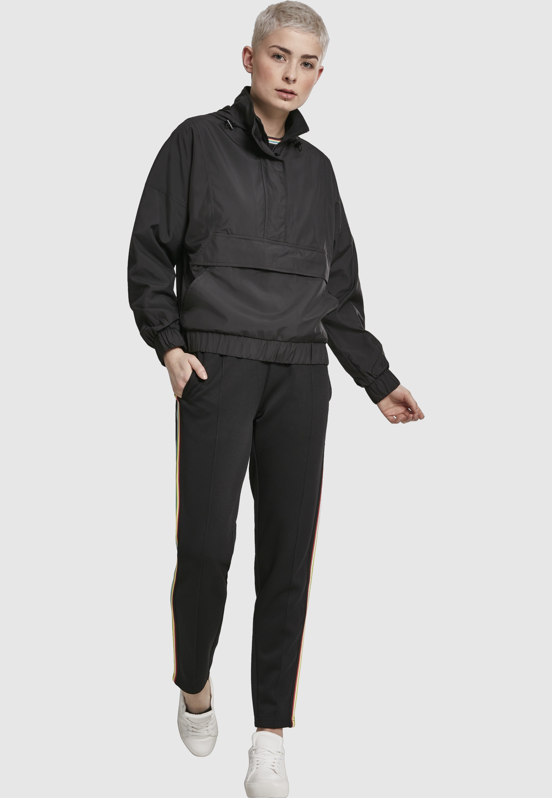 URBAN CLASSICS Langmantel »Urban Classics Damen Ladies Panel Pull Over Jacket«