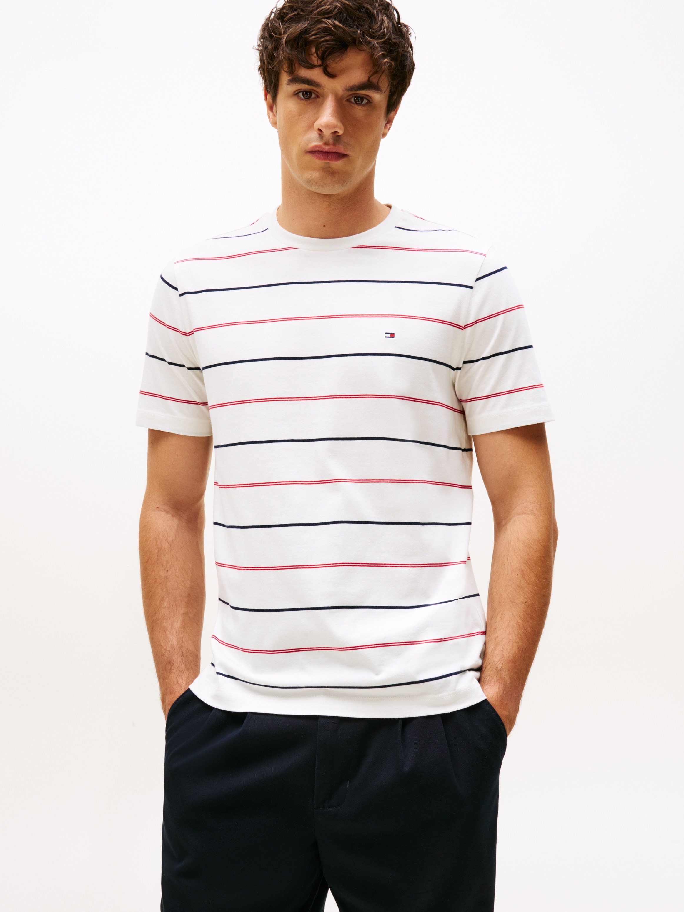 Tommy Hilfiger T-Shirt "SEASONAL STRIPE", Regular fit, gestreift, Rundhals günstig online kaufen