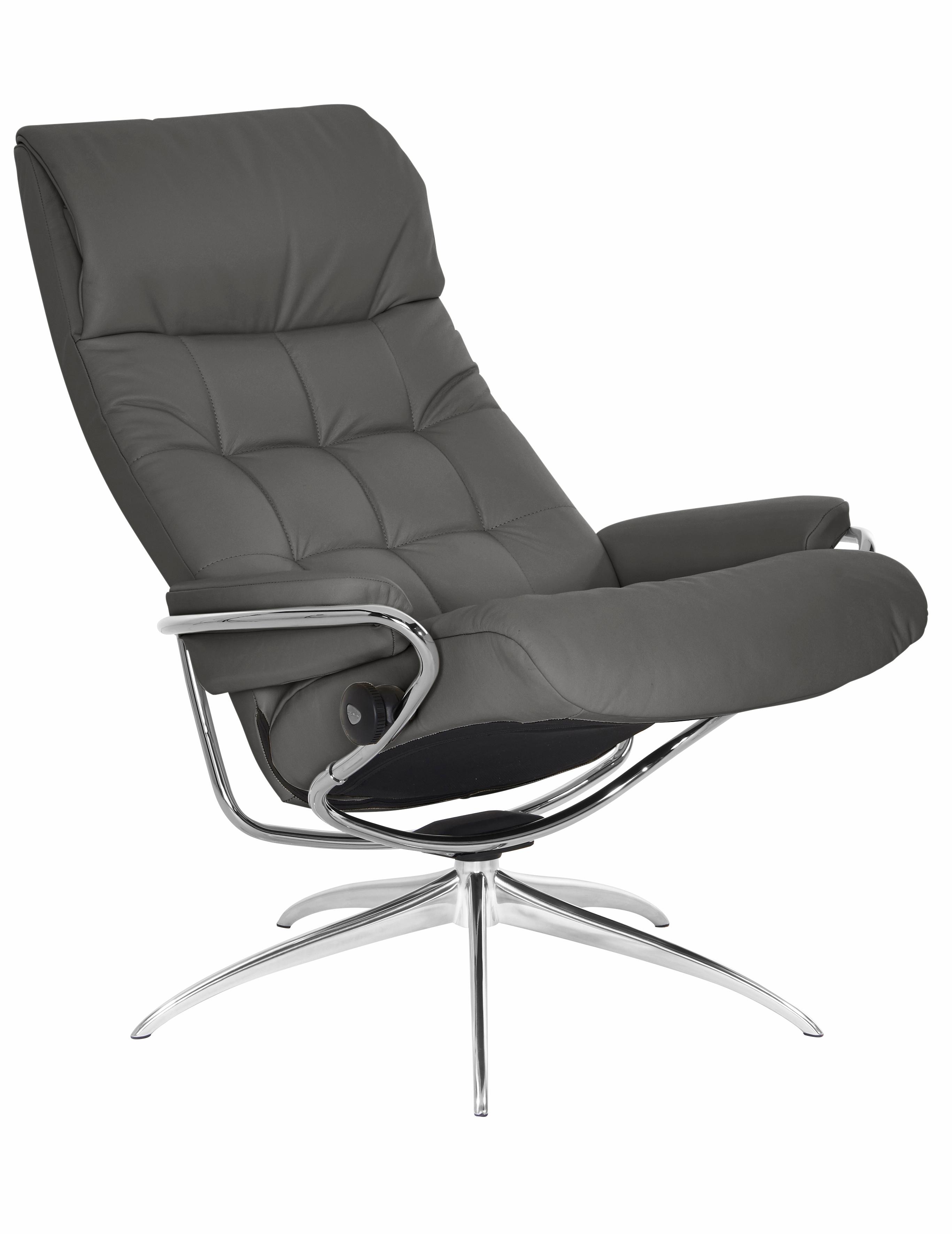 Thumbnail - Stressless Relaxsessel "London" Set, Relaxsessel mit Hocker, mit Hocker, High Back, mit Star Base, Gestell Chrom