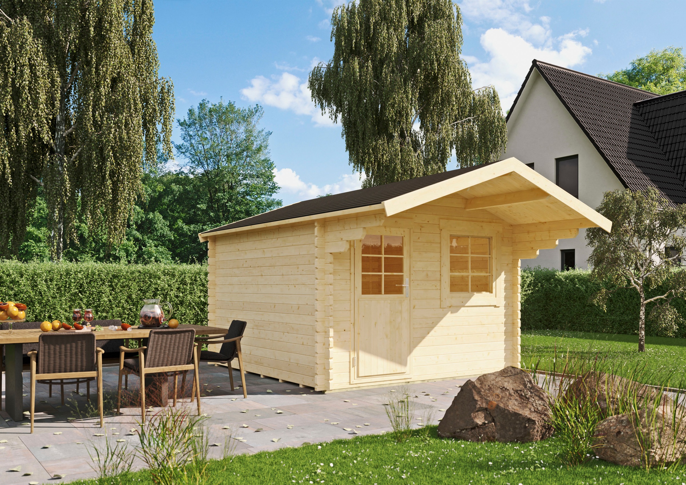 Kiehn-Holz BAUR Fichtenholz Gartenhaus naturbelassenem | kaufen »Burgersberg«, aus