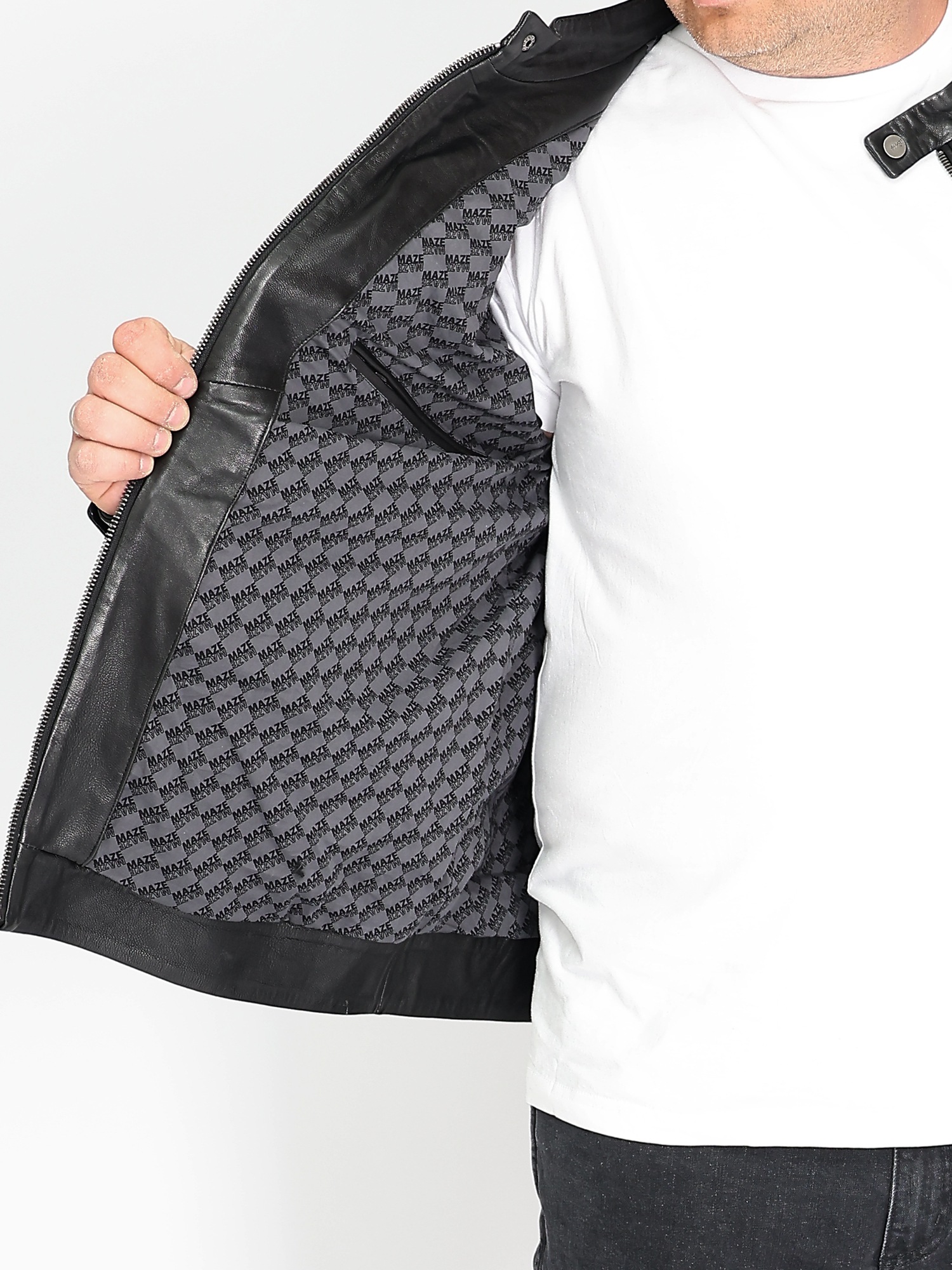 MAZE 42024135 Veste en Cuir Noir Taille 60 3