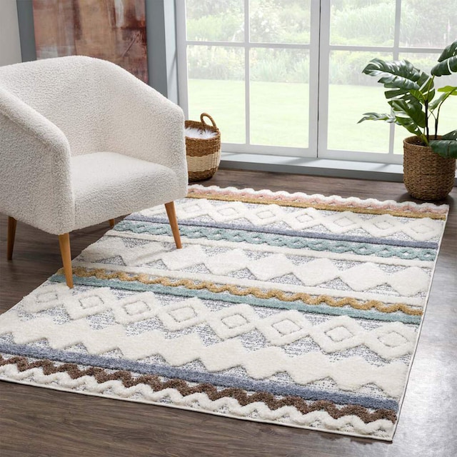 Carpet City Hochflor-Teppich »Focus 3013«, rechteckig, Boho-Teppich,  besonders weich, 3D-Effekt | BAUR