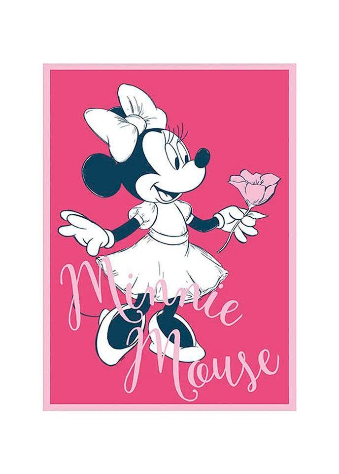 Komar Bild "Minnie Mouse Girlie" Disney 1 Stk. tlg. Wandbild zur Dekoration im Kinderzimmer - ohne Rahmen