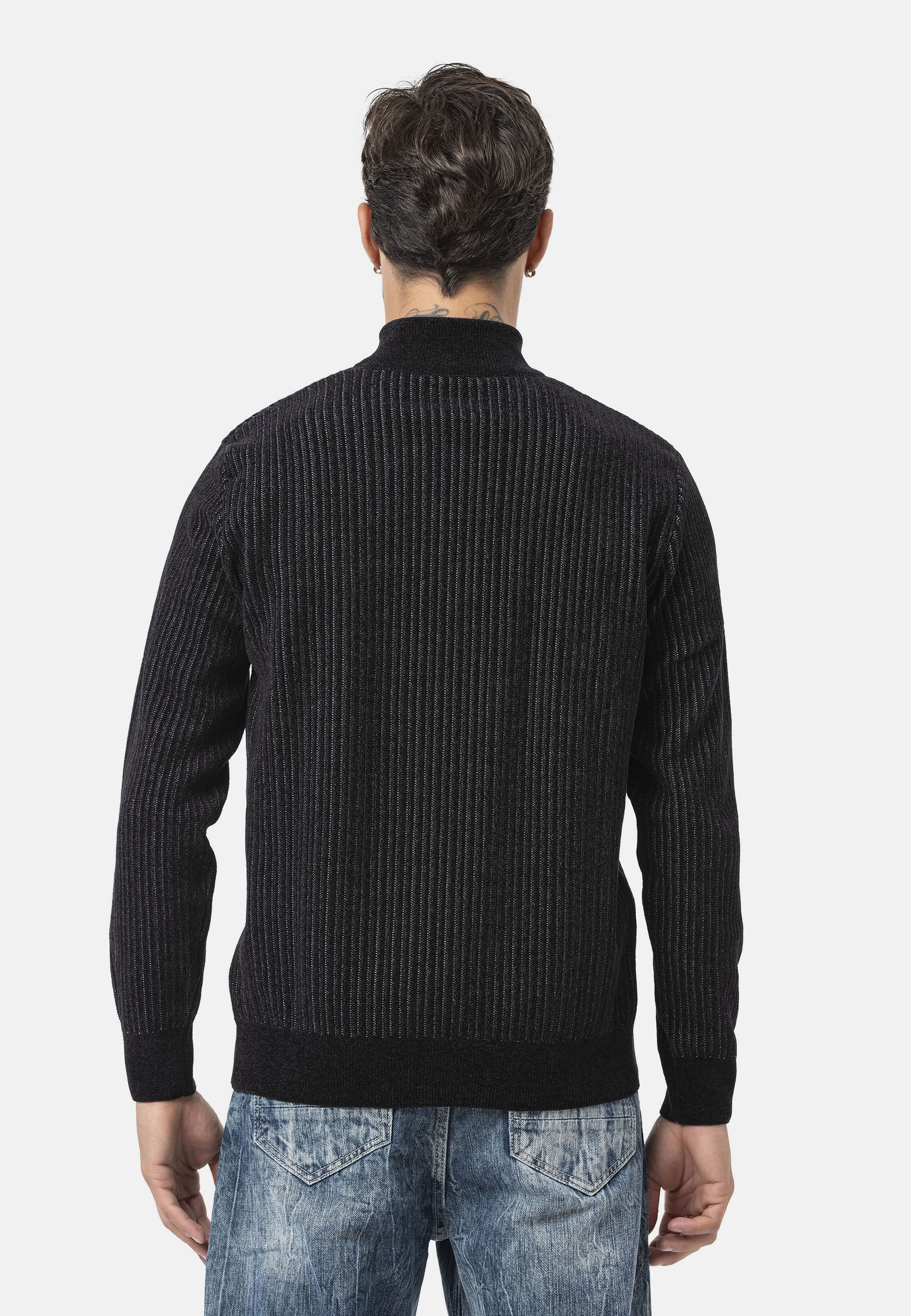 Thumbnail - Cipo & Baxx Strickpullover "CP286" 1 Stk. vertikales Rippstrickmuster