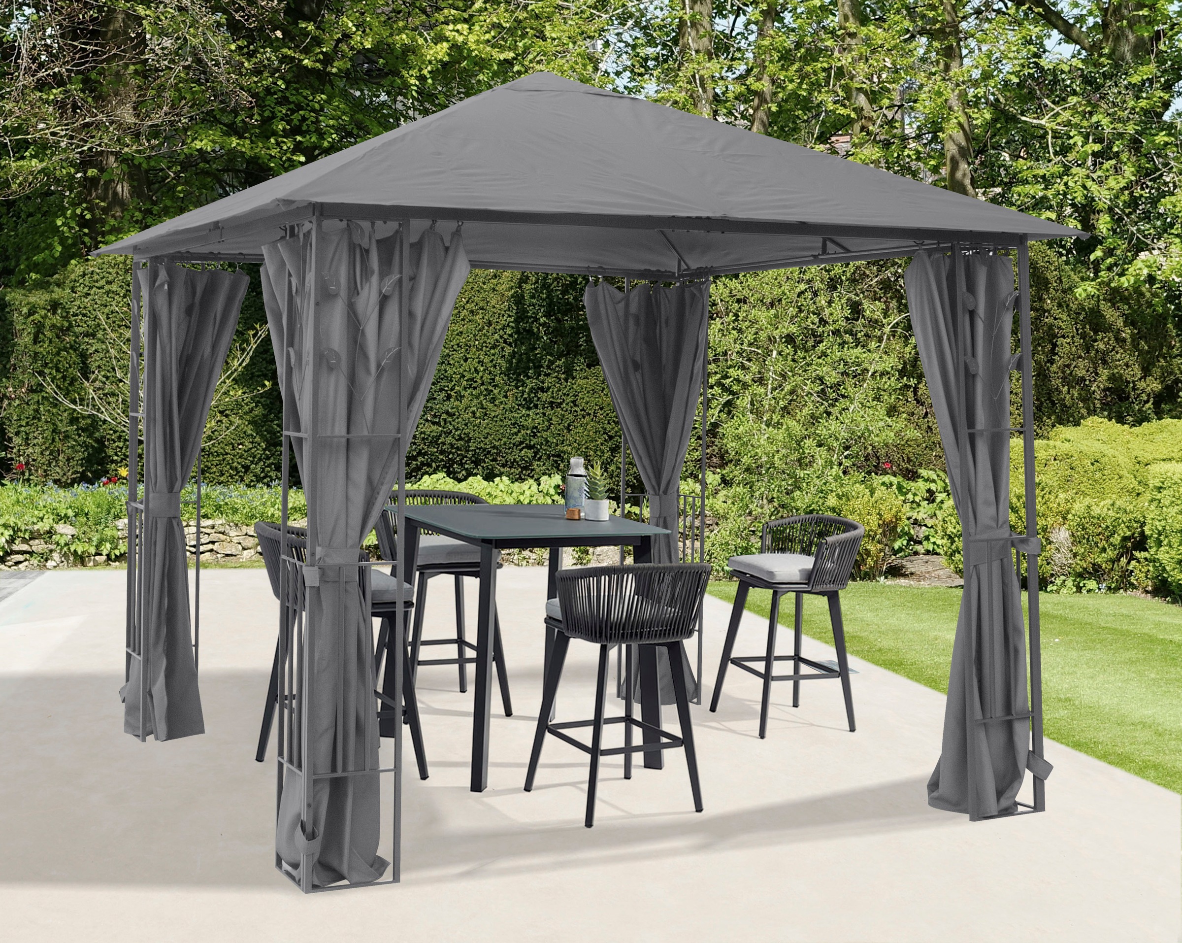 KONIFERA Pavillon "Athen" Blätter-Optik, inkl. 4 Seitenteile günstig online kaufen