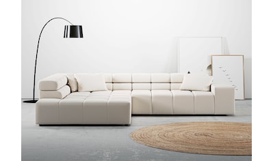 Ecksofa »Ancona incl. Kopfteilverstellung, Zierkissen Breite 319cm, L-Form«