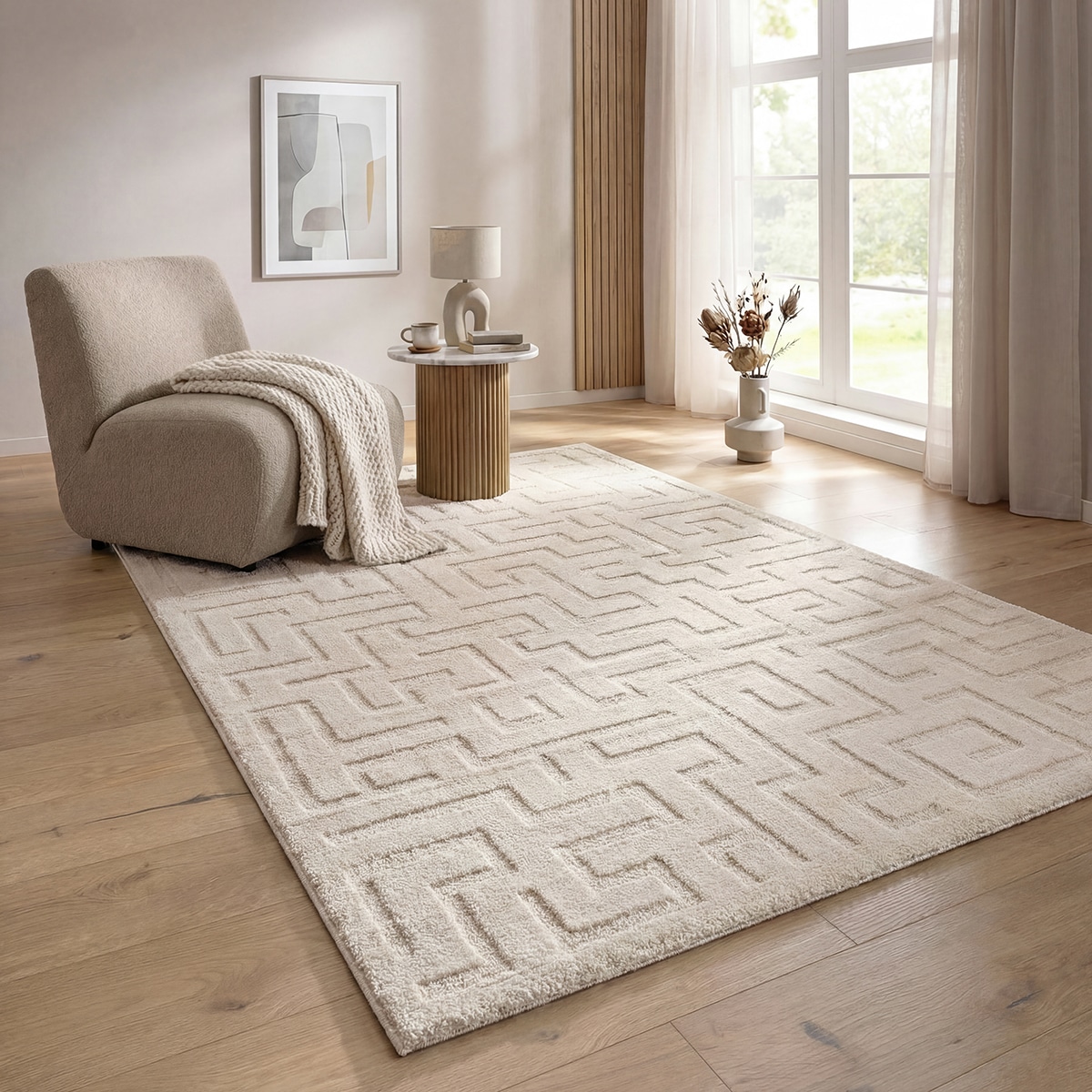 the carpet "Elisa" rechteckig 15 mm Höhe mit klaren geometrischen Formen und Linien