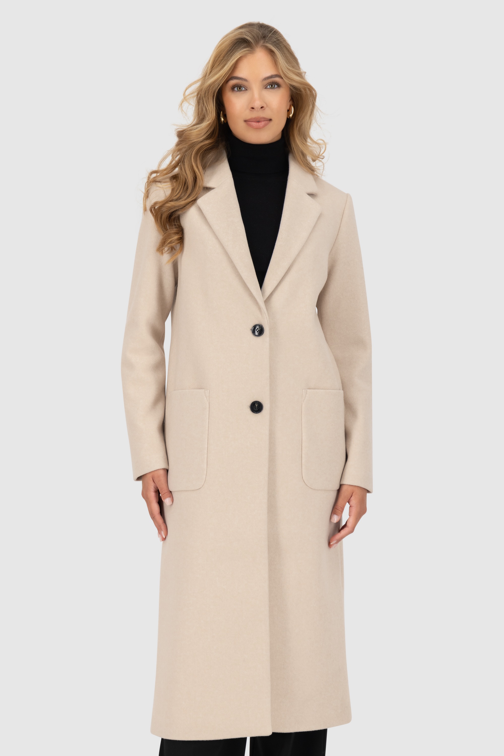 Alife & Kickin Winterjacke »Damen DierdreAK A«, ohne Kapuze, Klassischer Wintermantel in schmaler, gerader Passform und Wolloptik