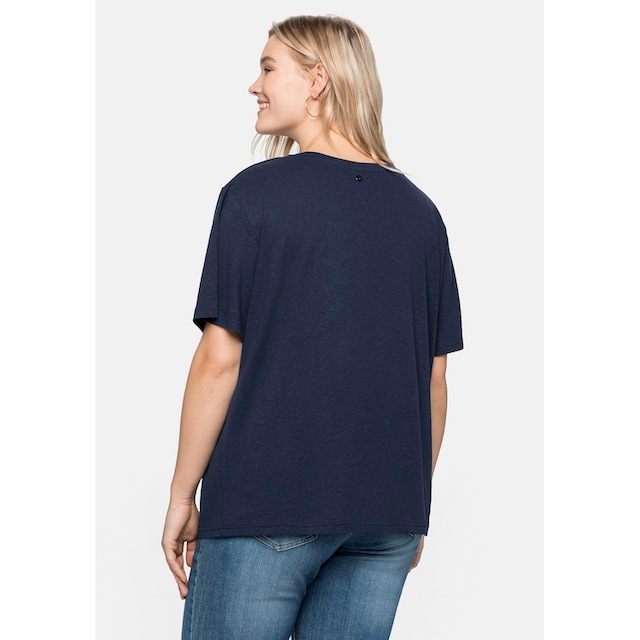 Sheego T-Shirt »Große Größen«, aus edlem Leinen-Viskose-Mix für kaufen |  BAUR