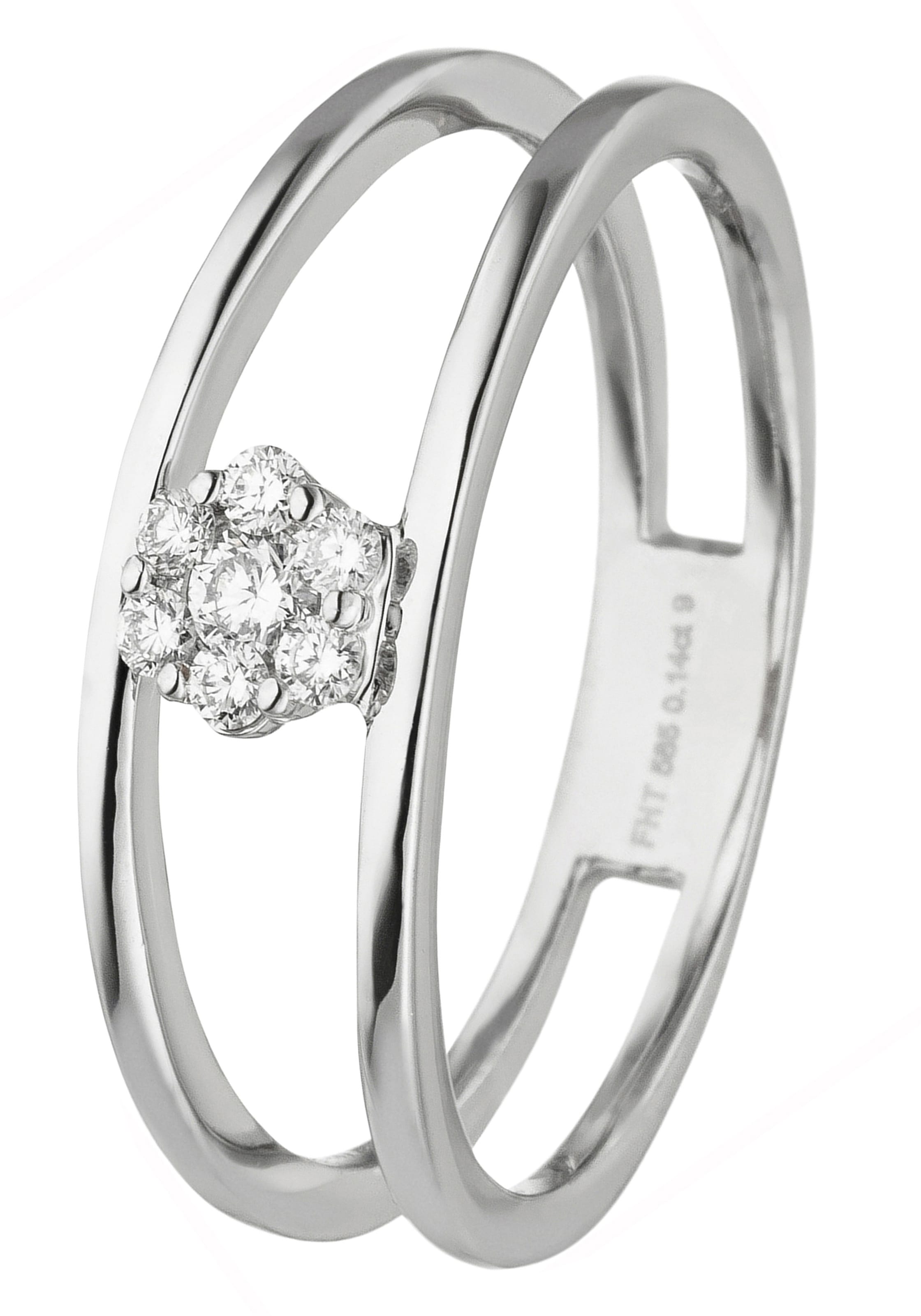JOBO Diamantring »Ring mit 7 Diamanten«, 585 Weißgold