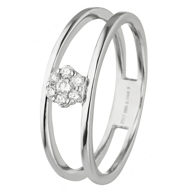 JOBO Diamantring »Ring mit 7 Diamanten«, 585 Weißgold online bestellen |  BAUR