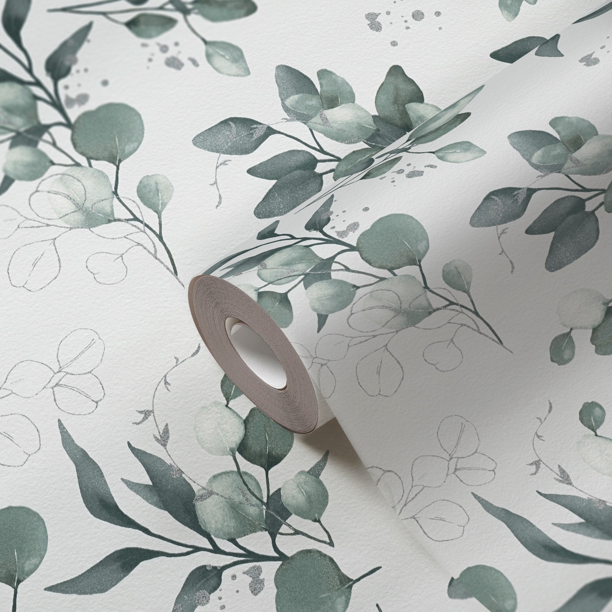 A.S. Création Vliestapete »Pure Elegance Blumen-Tapete Mustertapete Blümchen Blattmuster«, leicht glänzend, Vliestapete floral für Schlafzimmer Küche Wohnzimmer Blumen Design