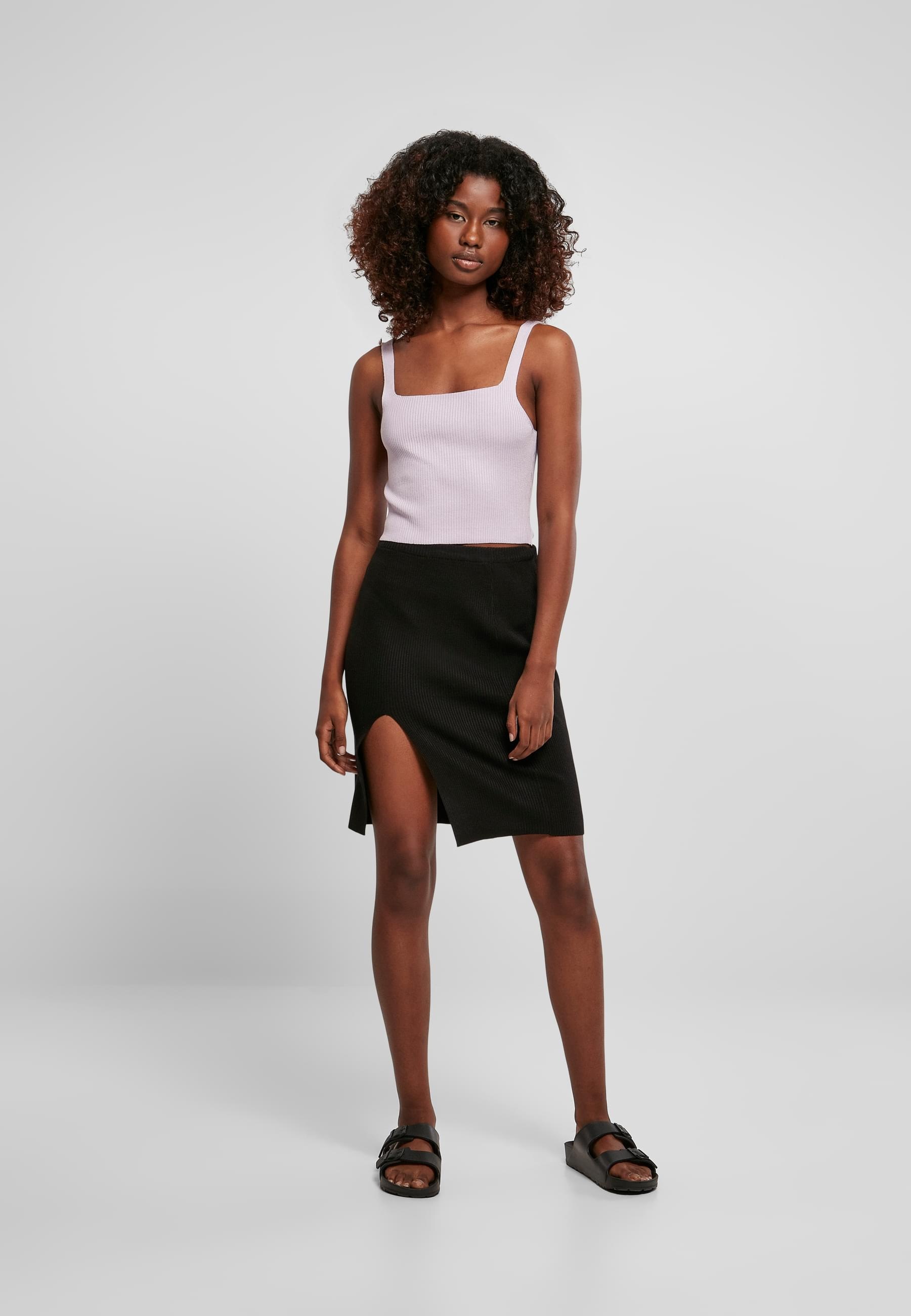 URBAN CLASSICS Muskelshirt »Urban Classics Damen Ladies Cropped Knit Top«, (1 tlg.)