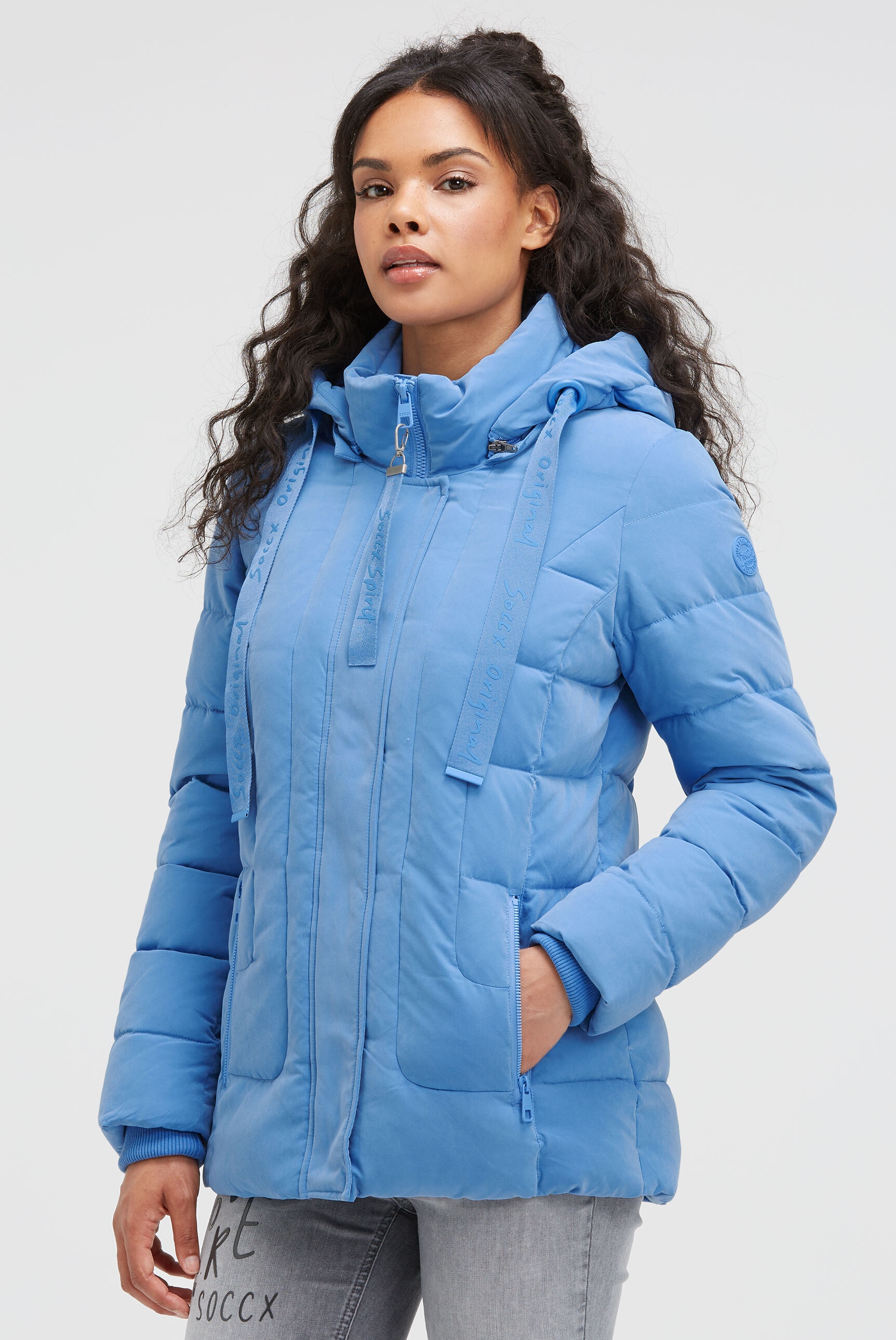 SOCCX Winterjacke mit Kapuze mit Reißverschluss an den Einschubtaschen günstig online kaufen