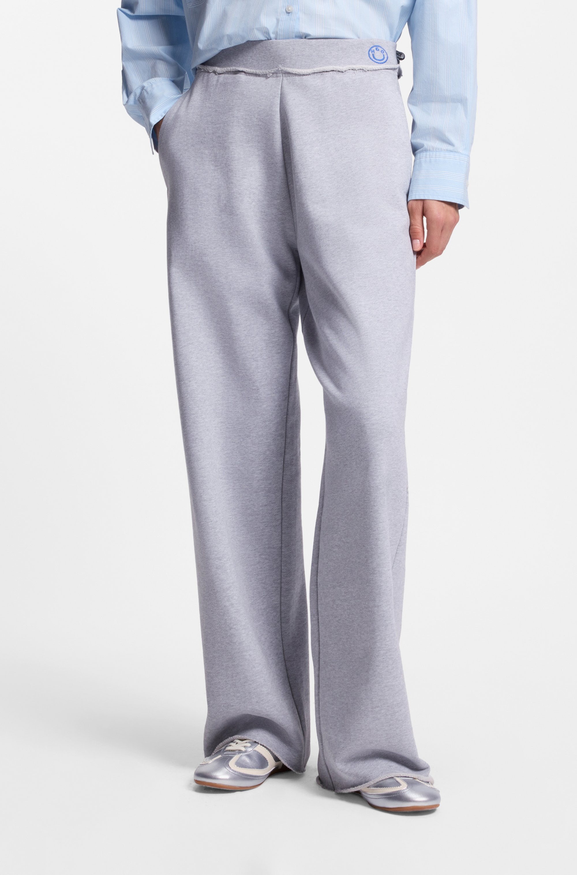 HUGO Blue Jogger Pants "Nuwaist" mit Raw Cut Hem, weites Bein günstig online kaufen