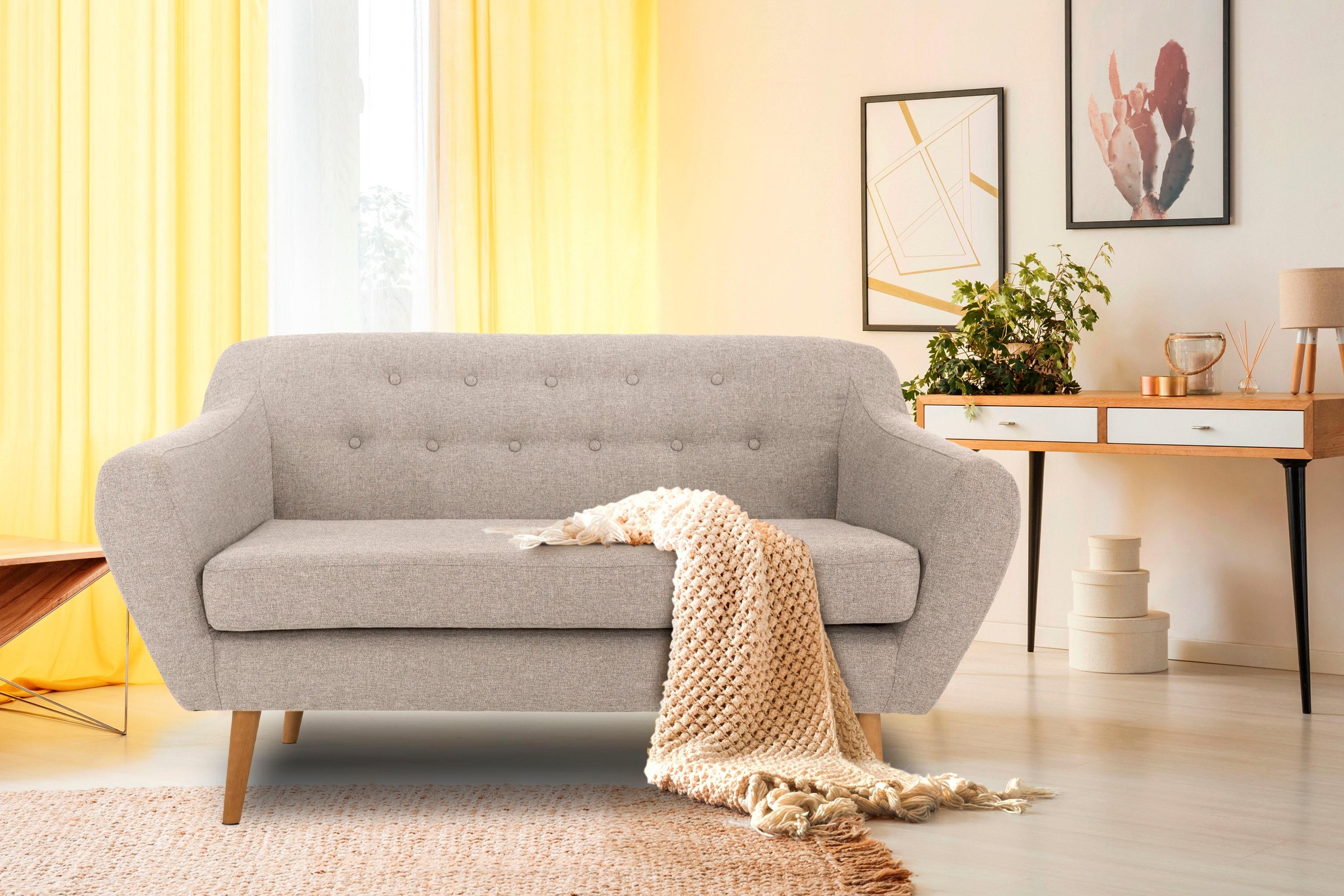 Home affaire 2-Sitzer "Renne" mit Heftung im Rücken im skandinavischem Stil günstig online kaufen