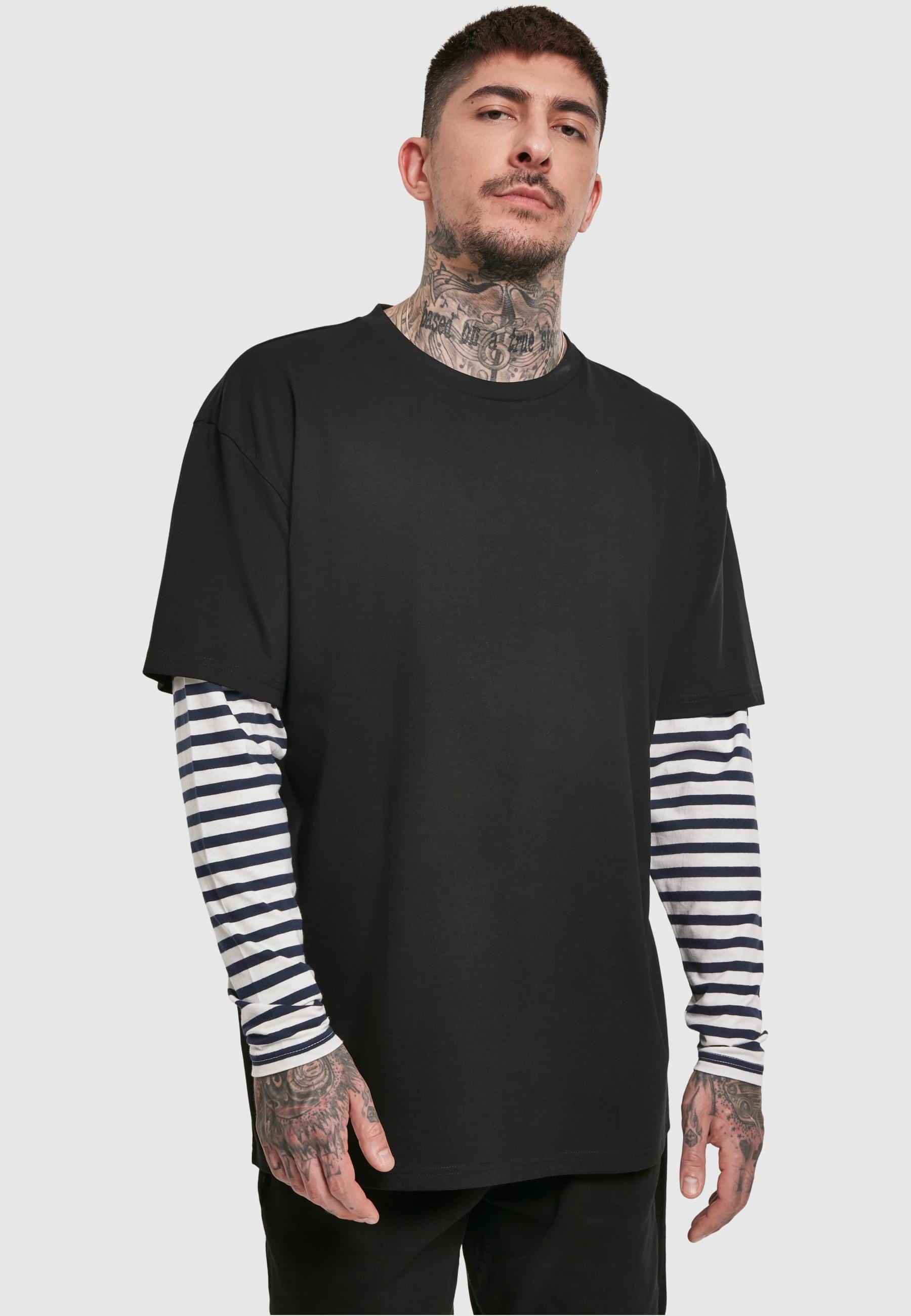 URBAN CLASSICS Longsleeve »Urban Classics Herren Oversized Double Layer Striped LS Tee«, (1 tlg.)