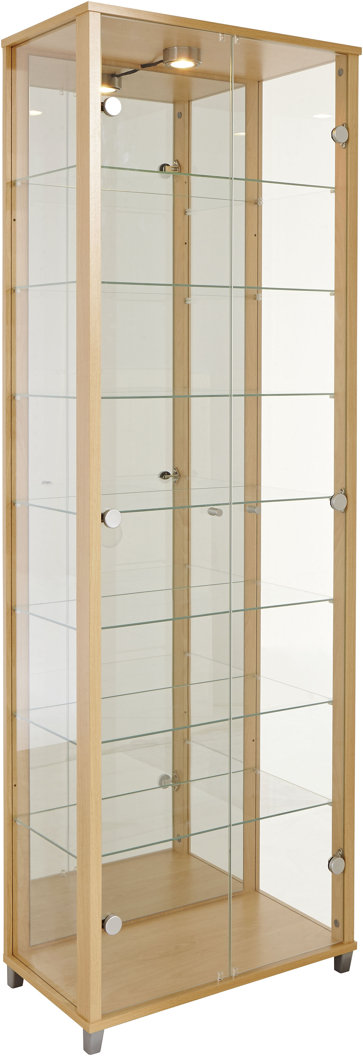 fif möbel Vitrine "OPTIMA" Standvitrine/Glasvitrine 2x Glastür,perfekt für Sammler,Sammlervitrine