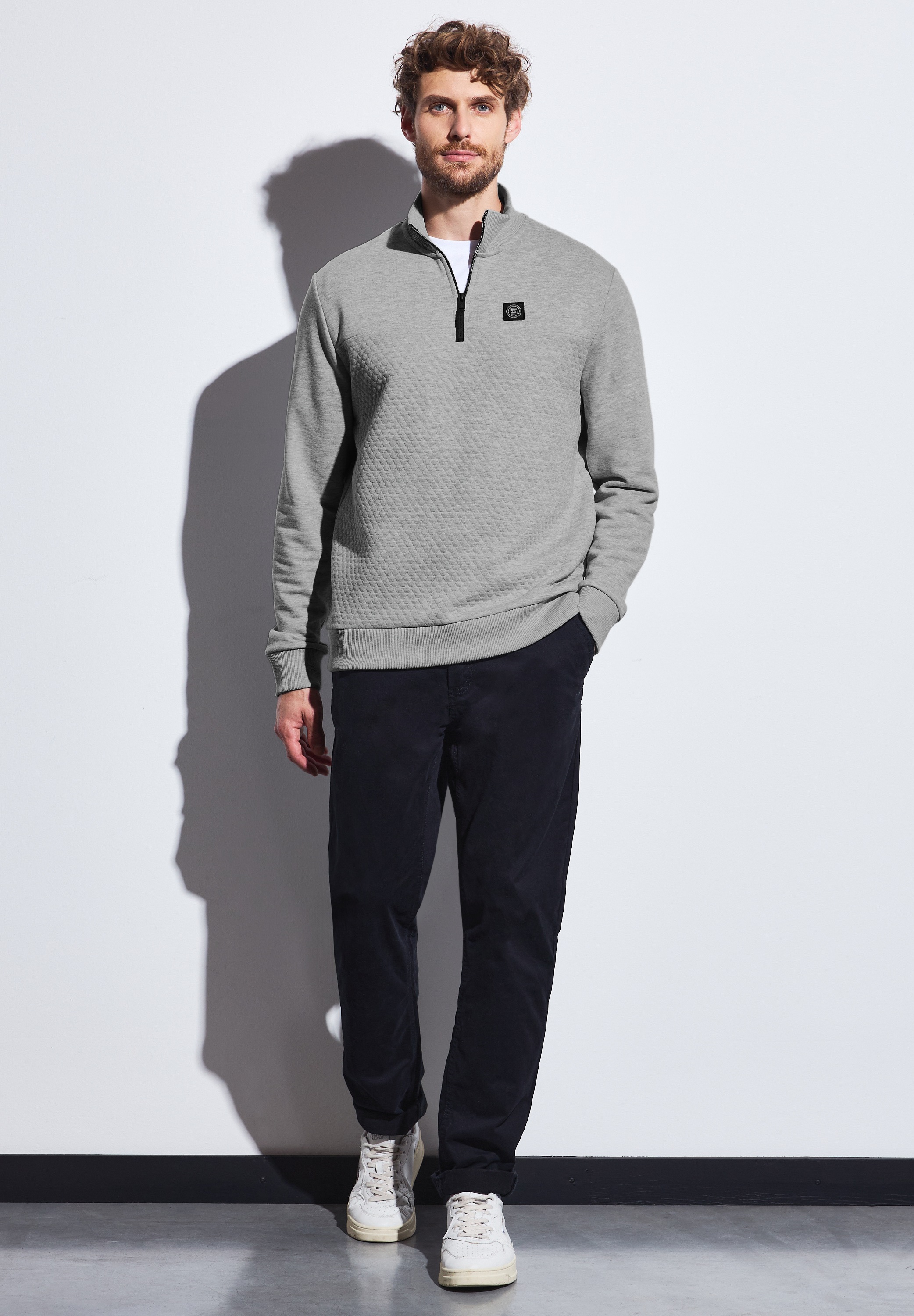 STREET ONE MEN Rollkragenpullover, mit Struktur-Muster