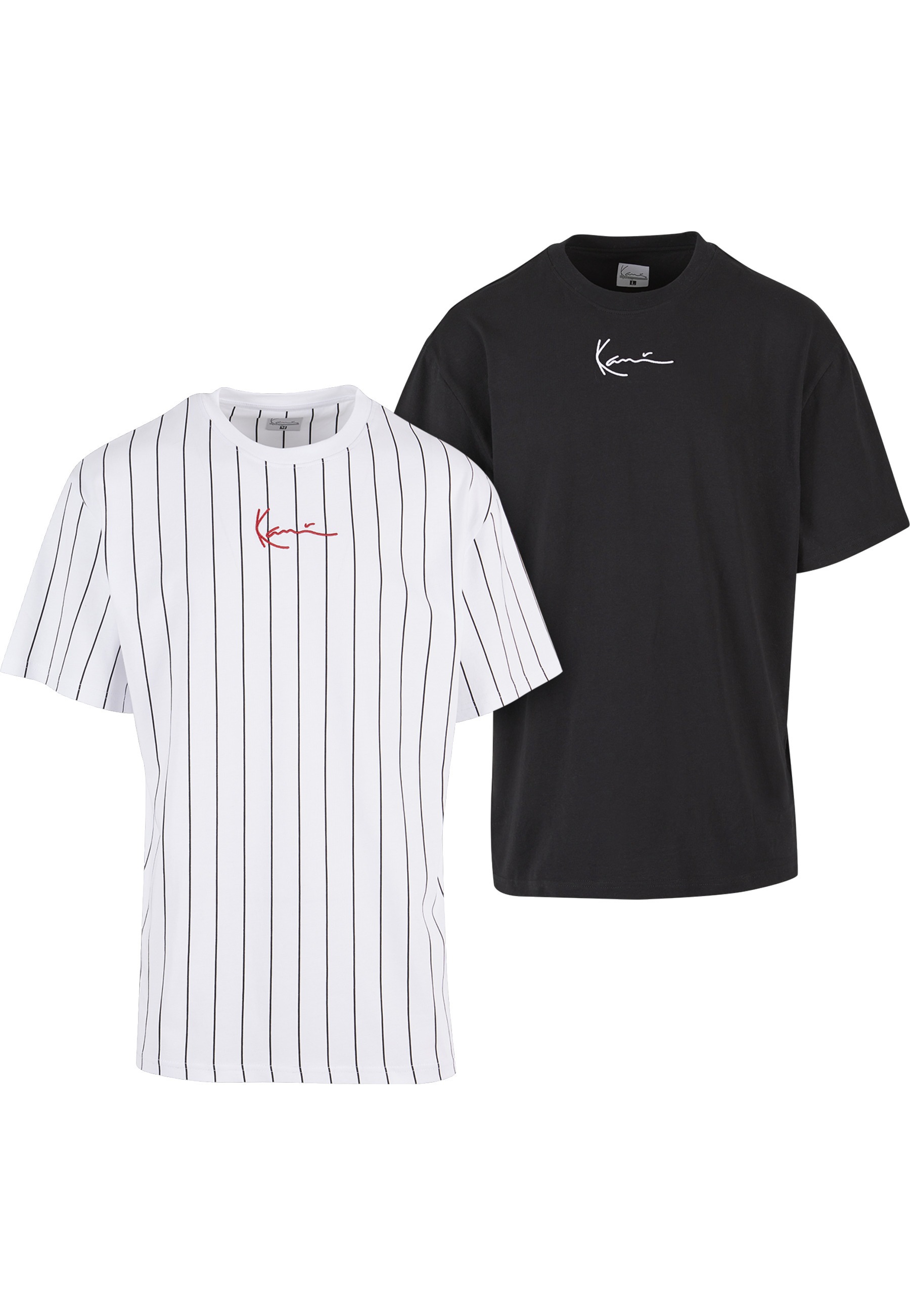 Karl Kani T-Shirt "Karl Kani Herren KM222-101-2 KK 2-Pack Pinstripe + Essential Tee" 1 Stk.