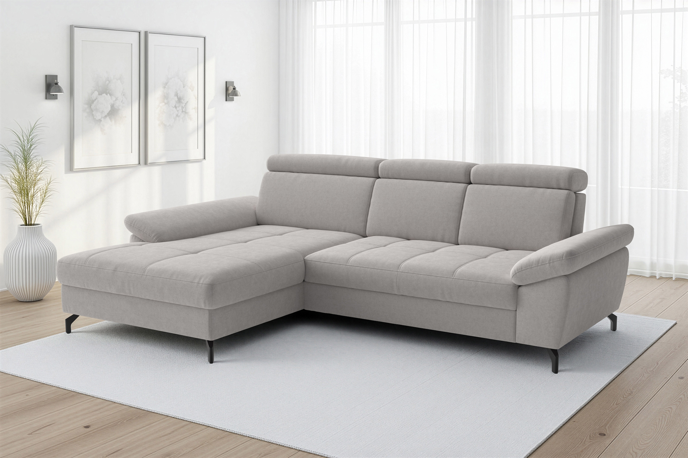 sit&more Ecksofa »Vanity L-Form, B: 264 cm, mit Sitz-, Kopf- und Armteilverstellung« Couch optional mit Schlaffunktion & Bettkasten
