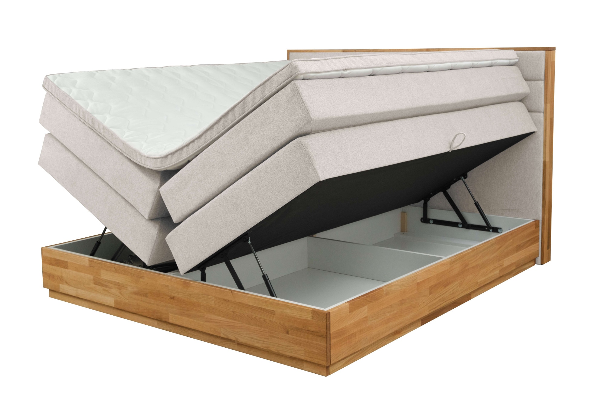 Home affaire Boxspringbett »Evelina, Doppelbett, Polsterbett, Komfortbett, 160 & 180 cm« inkl. 6 cm Topper, zwei Bettkästen, Taschen-Federkernmatratze in H3