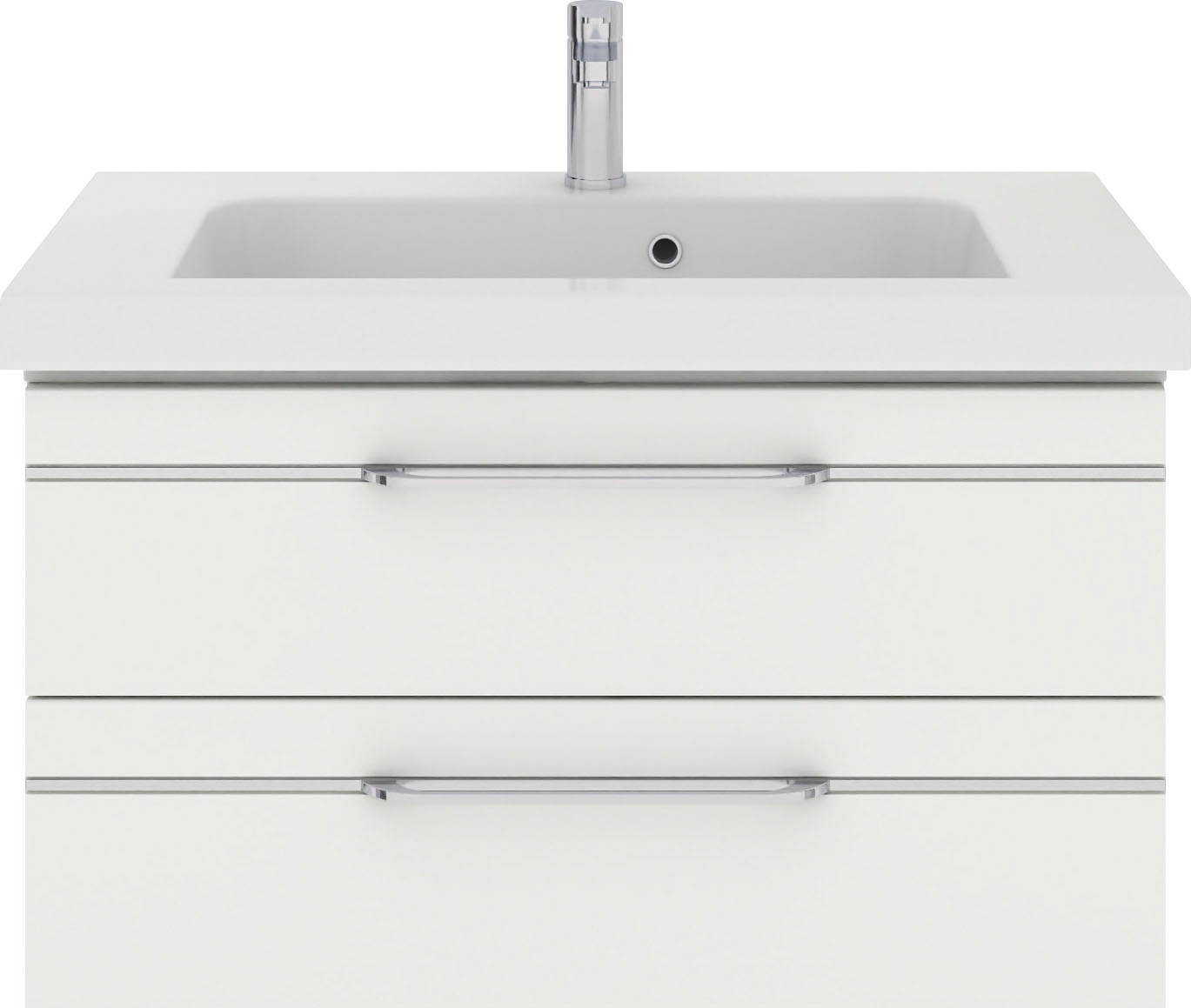 Saphir Badmöbel-Set »Balto Sprint 3-teilig, Mineralmarmor-Waschtisch mit LED-Spiegelschrank«, (4 St.), Badezimmer Set mit Unterschrank inkl Türdämpfer, 4 Türen, 3 Schubladen