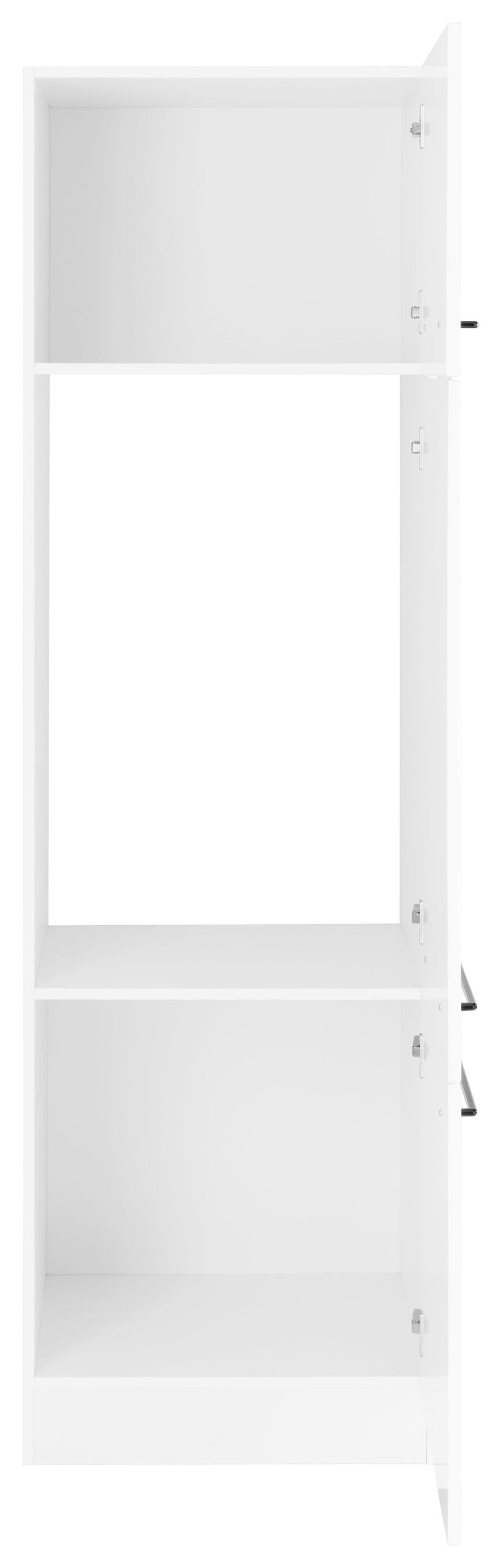 KOCHSTATION Kühlumbauschrank »KS-Tulsa«, 60 cm breit, 200 cm hoch, 3 Türen, schwarzer Metallgriff